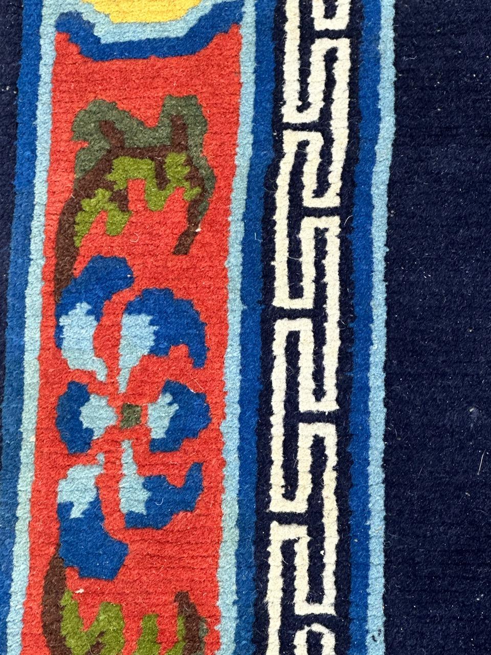 Wool Vintage Tibetan Chinese Rug For Sale