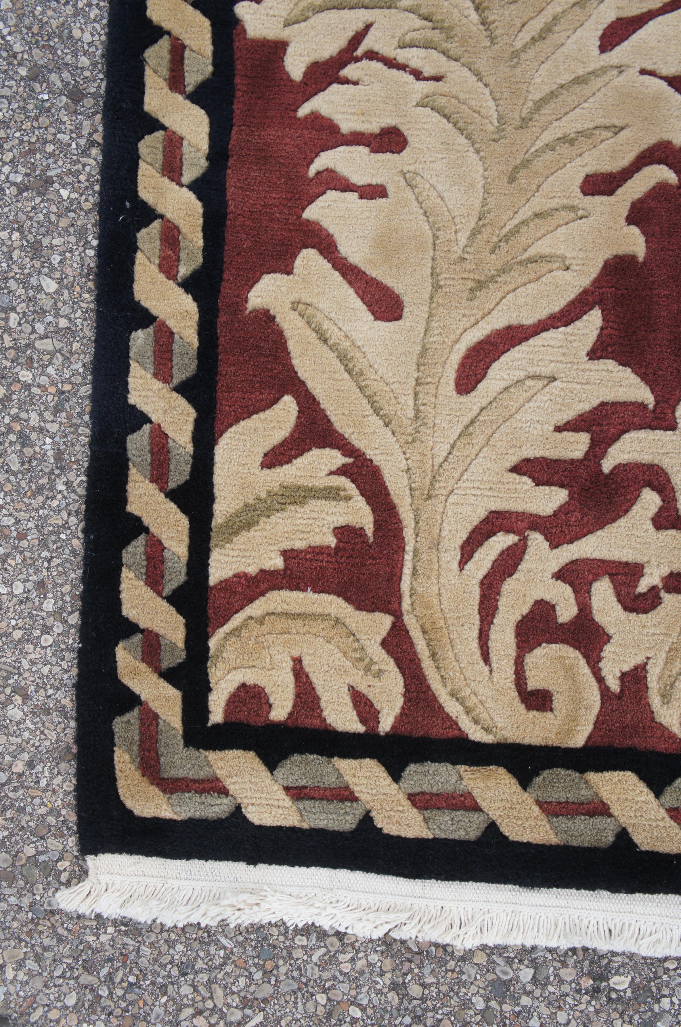 Vintage Tibetan Indo Nepal Oriental Handwoven Area Rug Carpet For Sale 2