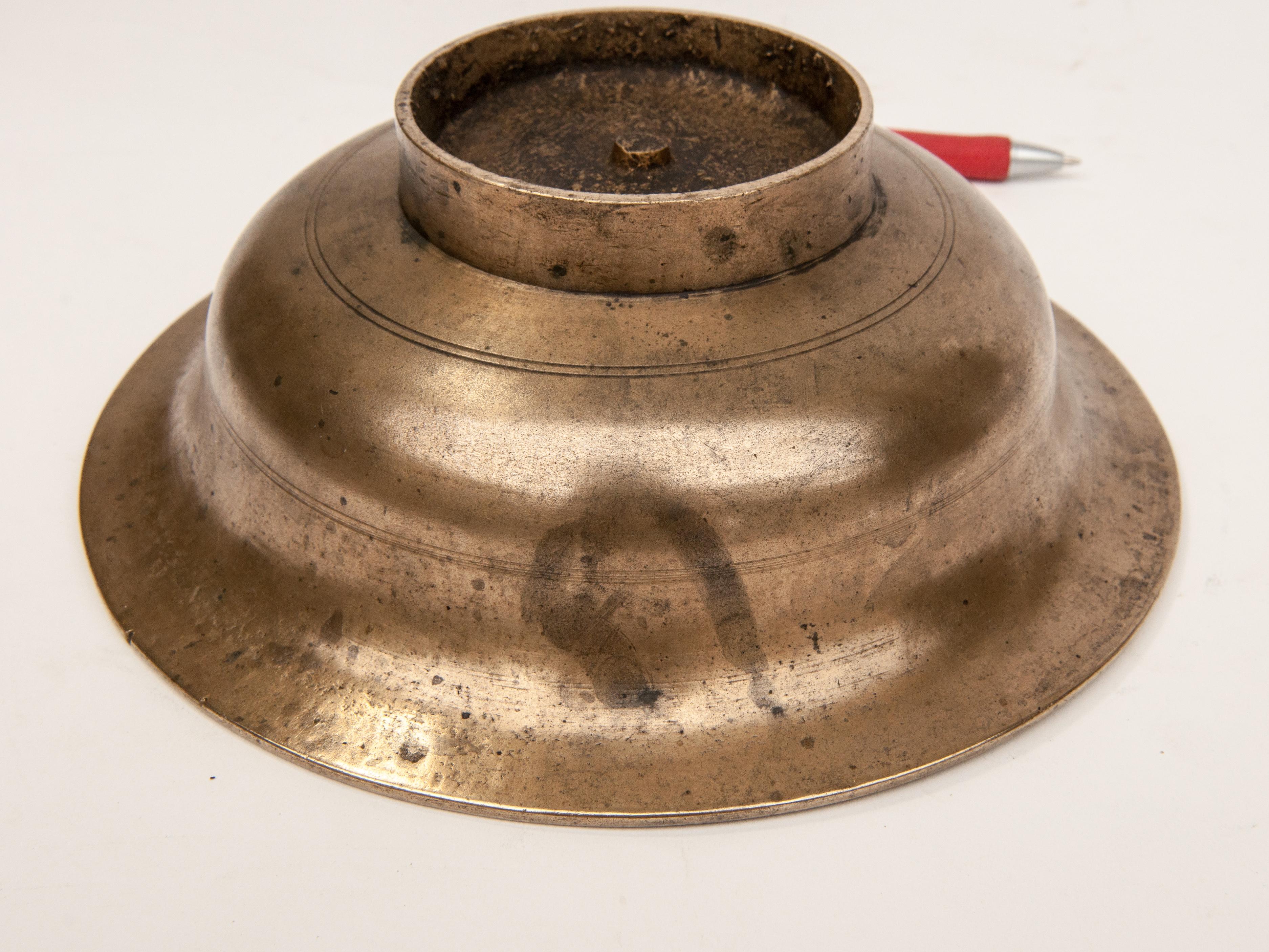 Vintage Tibetan / Nepali Tsampa Bowl, Bronze, Nepal, Early to Mid-20th Century 12