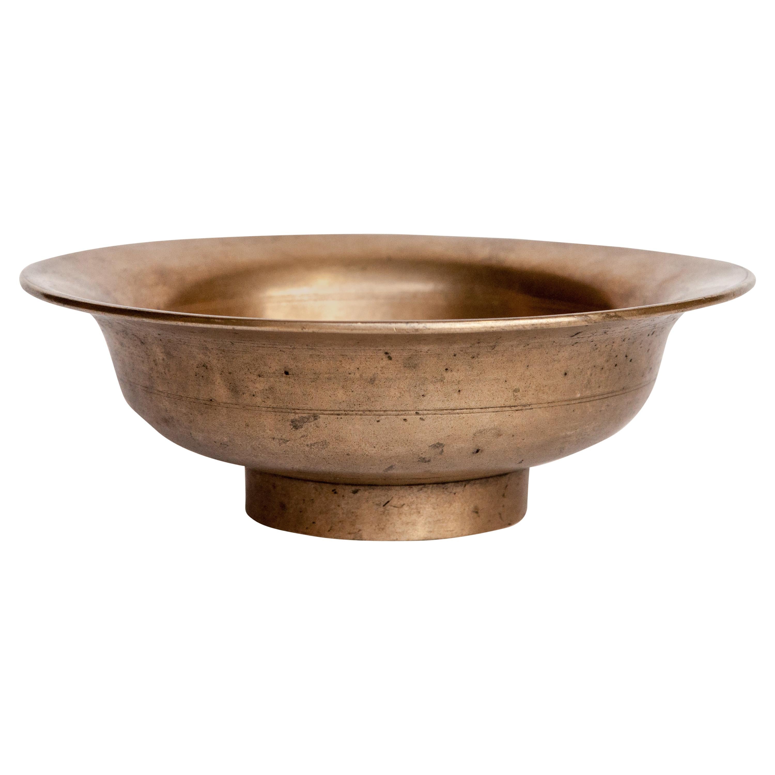 Vintage Tibetan / Nepali Tsampa Bowl, Bronze, Nepal, Early to Mid-20th Century