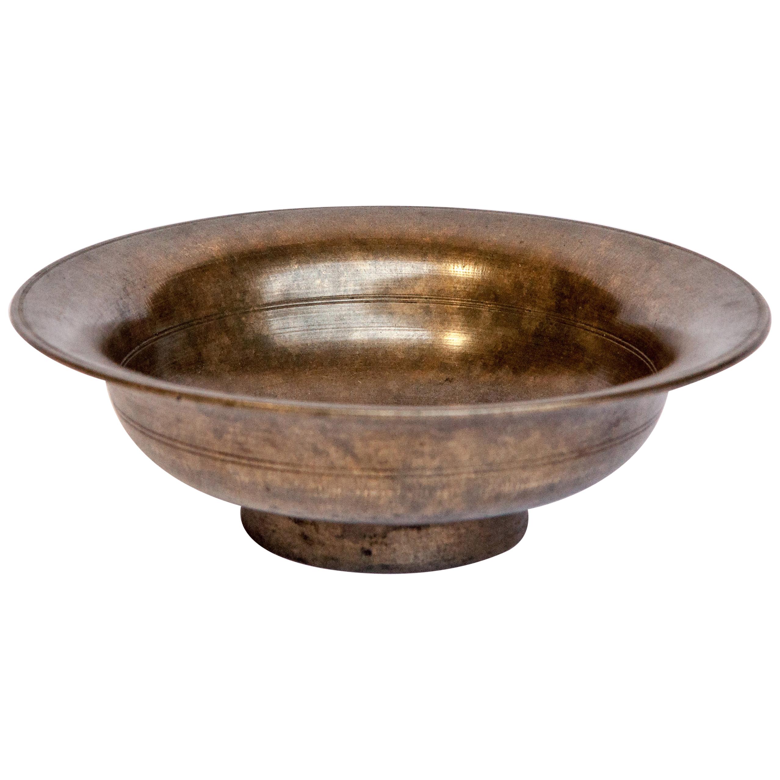 Vintage Tibetan / Nepali Tsampa Bowl, Bronze, Nepal, Early to Mid-20th Century