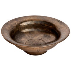 Retro Tibetan / Nepali Tsampa Bowl, Bronze, Nepal, Mid-20th Century