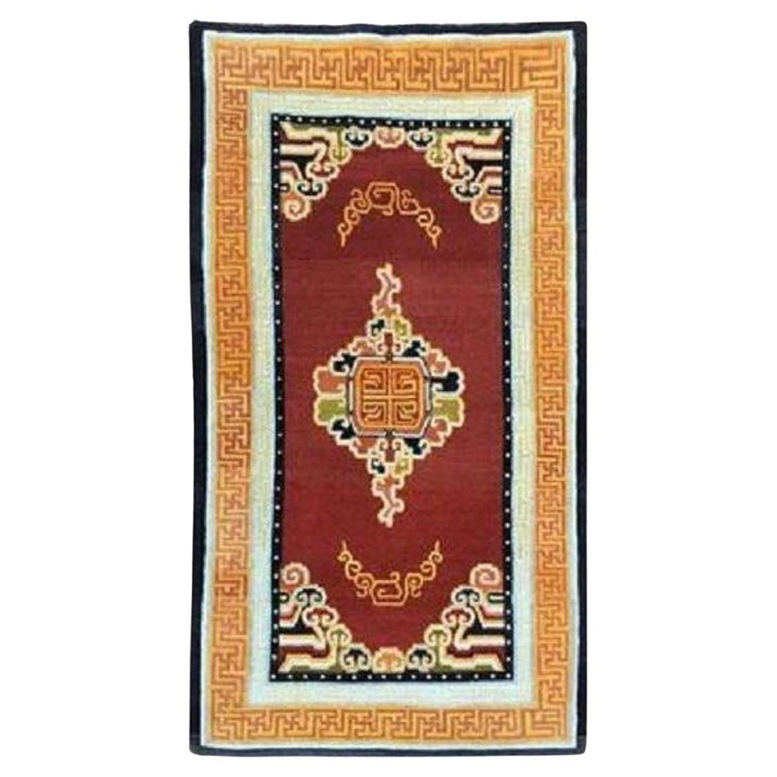 Vintage Tibetan Rug 2.11m X 1.24m For Sale