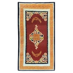 Alfombra tibetana vintage 2,11m X 1,24m