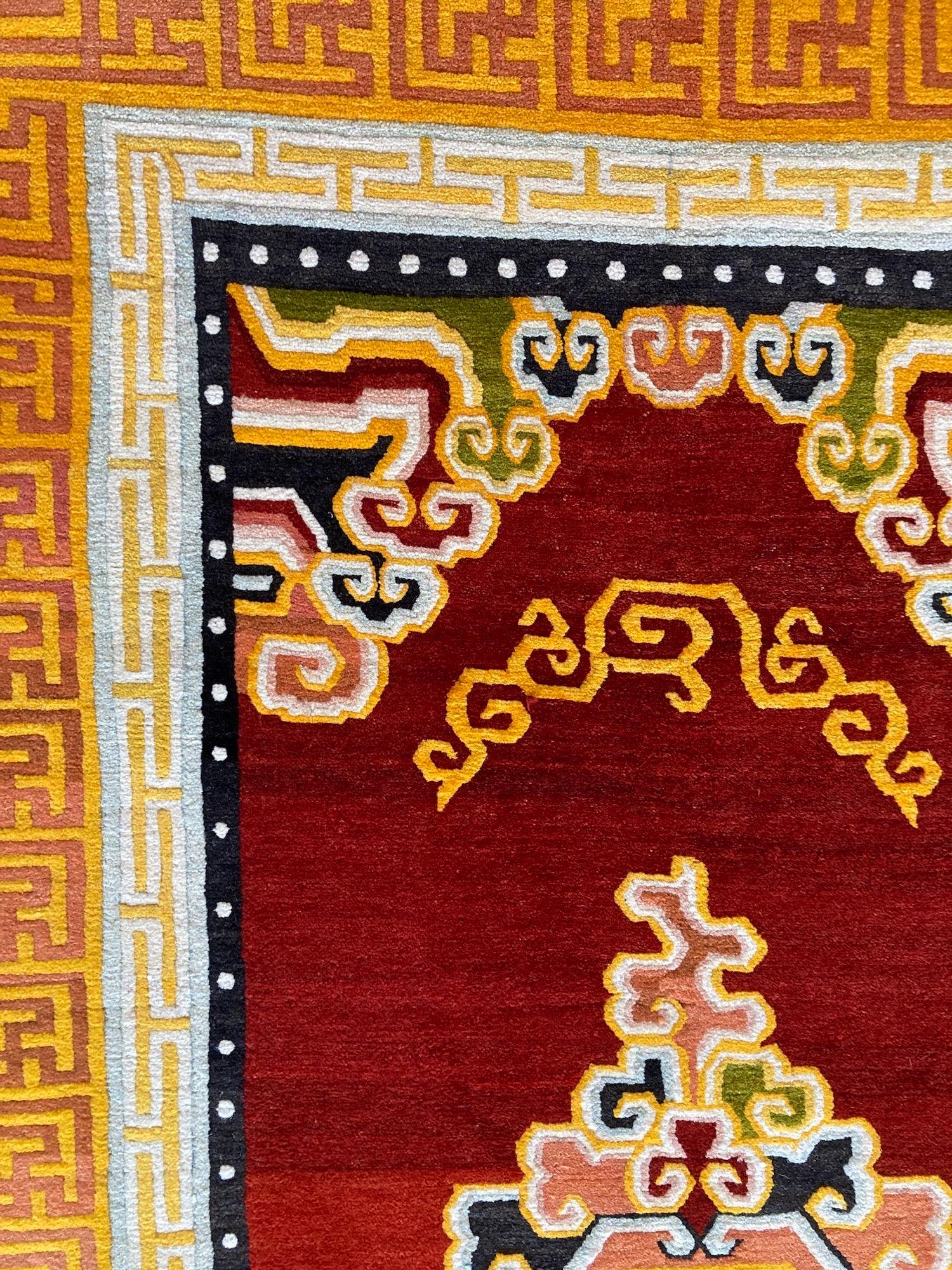Vintage Tibetan Rug 2.12m x 1.24m For Sale 6