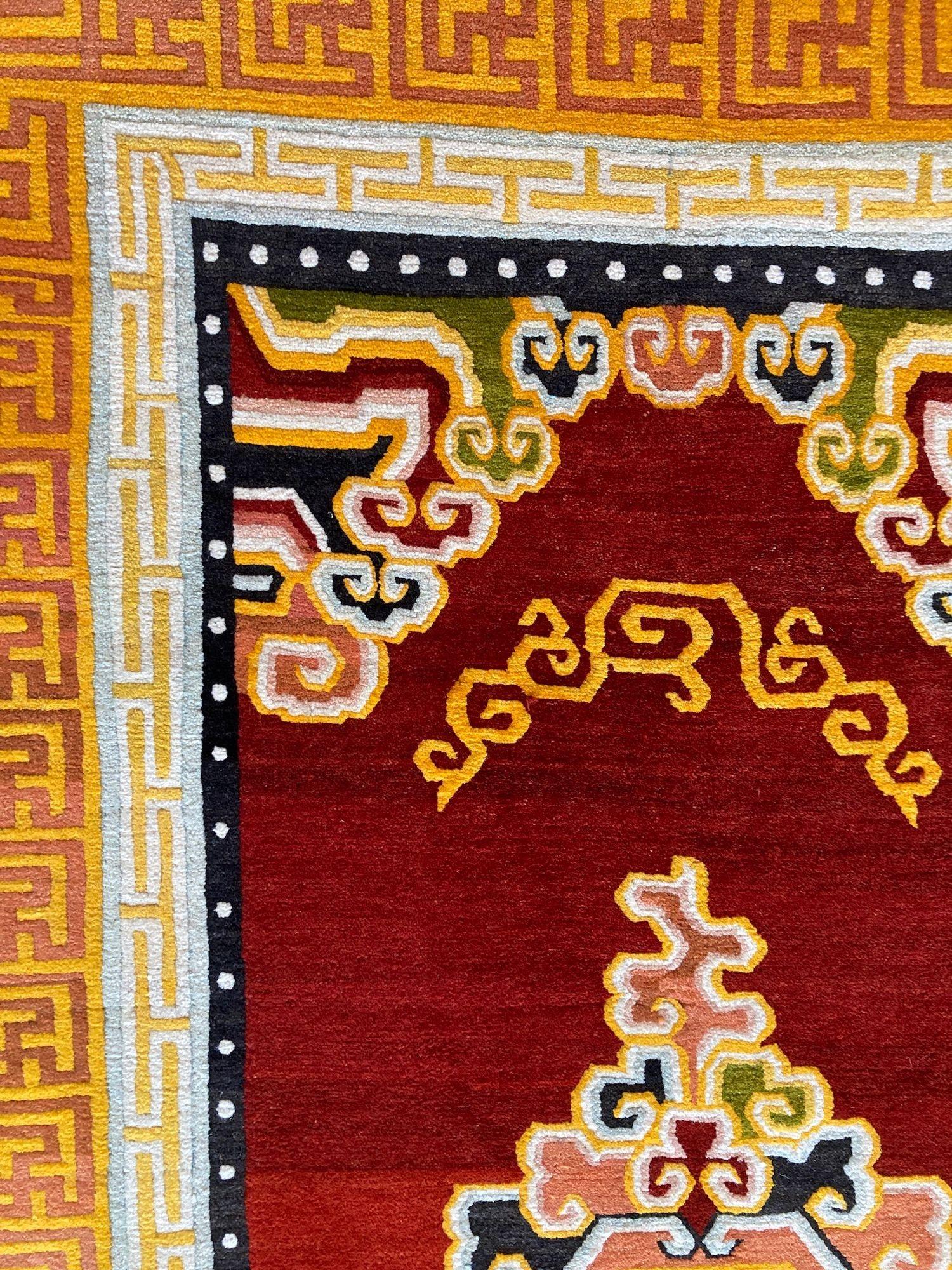 Tappeto tibetano vintage 2,12 m x 1,24 m in vendita 6