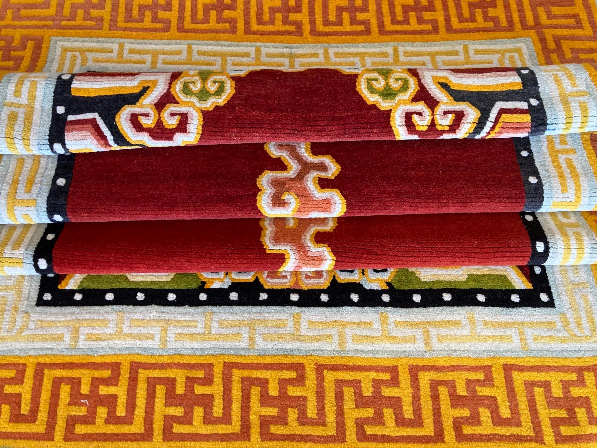 Vintage Tibetan Rug 2.12m x 1.24m For Sale 8