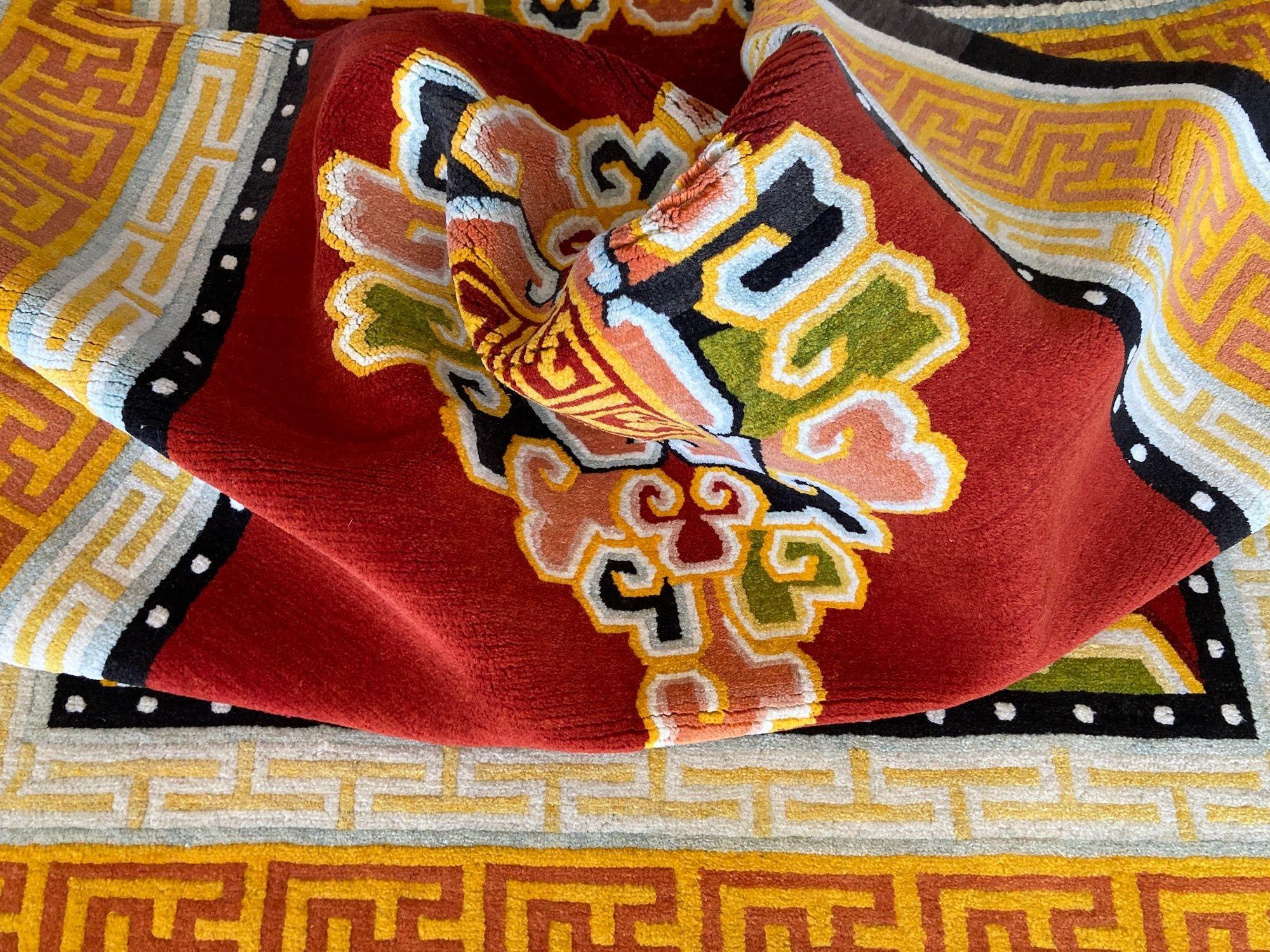Tappeto tibetano vintage 2,12 m x 1,24 m in vendita 9