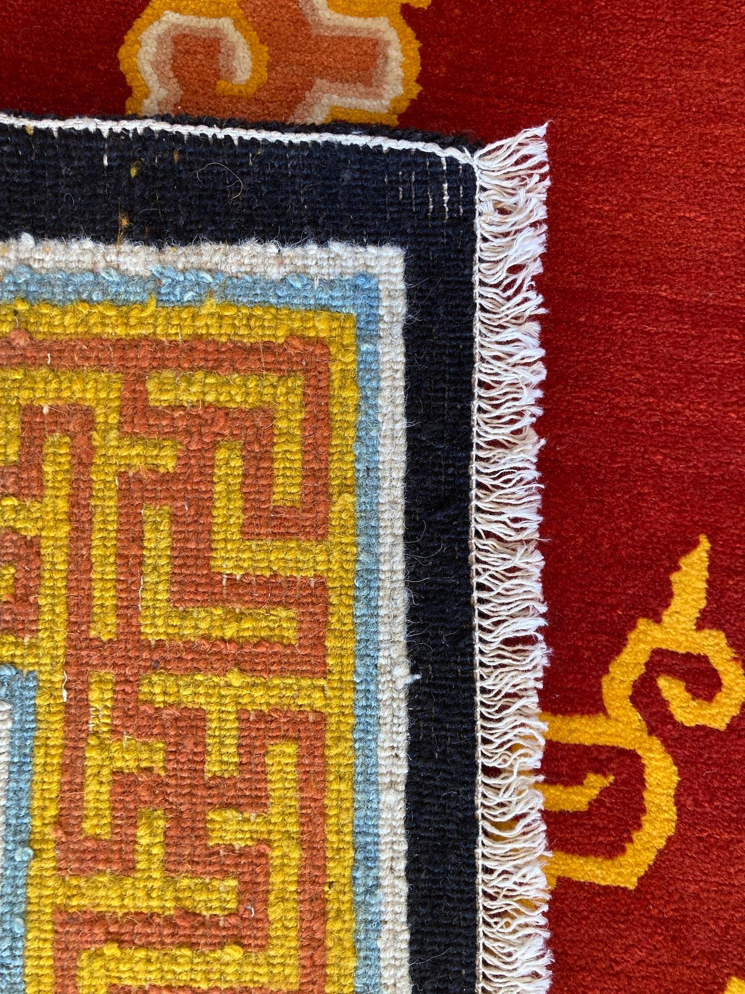 Vintage Tibetan Rug 2.12m x 1.24m For Sale 10
