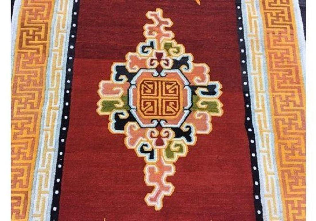 Tappeto tibetano vintage 2,12 m x 1,24 m in vendita 2