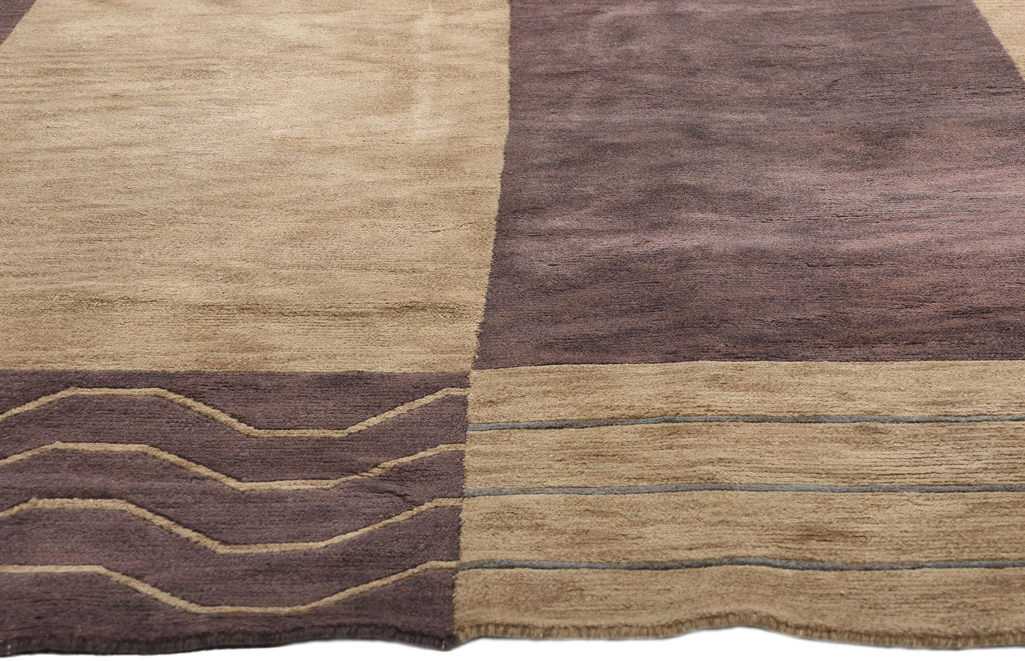 Nepalese Tappeto tibetano degli anni '70 in stile Midcentury Modern in vendita
