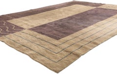 1970's Tibetan Carpet with Midcentury Modern Style