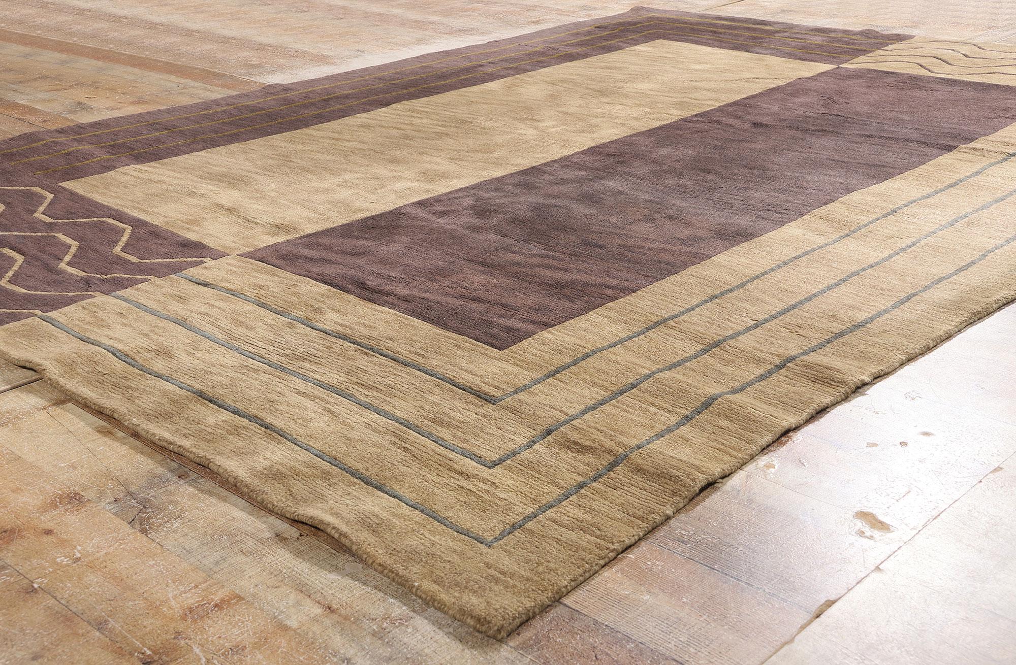 Laine Tapis tibétain des années 1970 au style The Moderns en vente