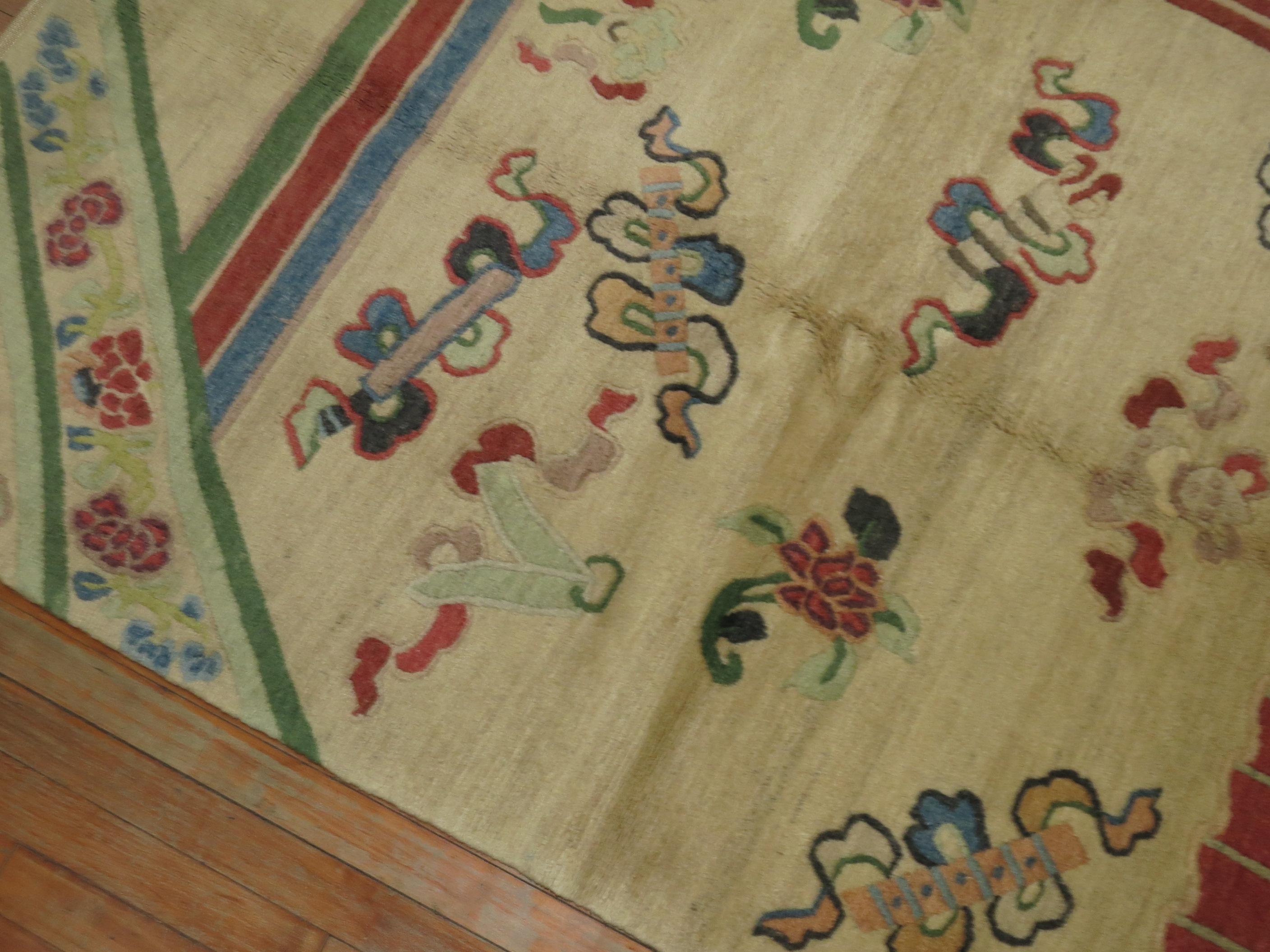 Vintage Tibetan Rug In Excellent Condition In New York, NY