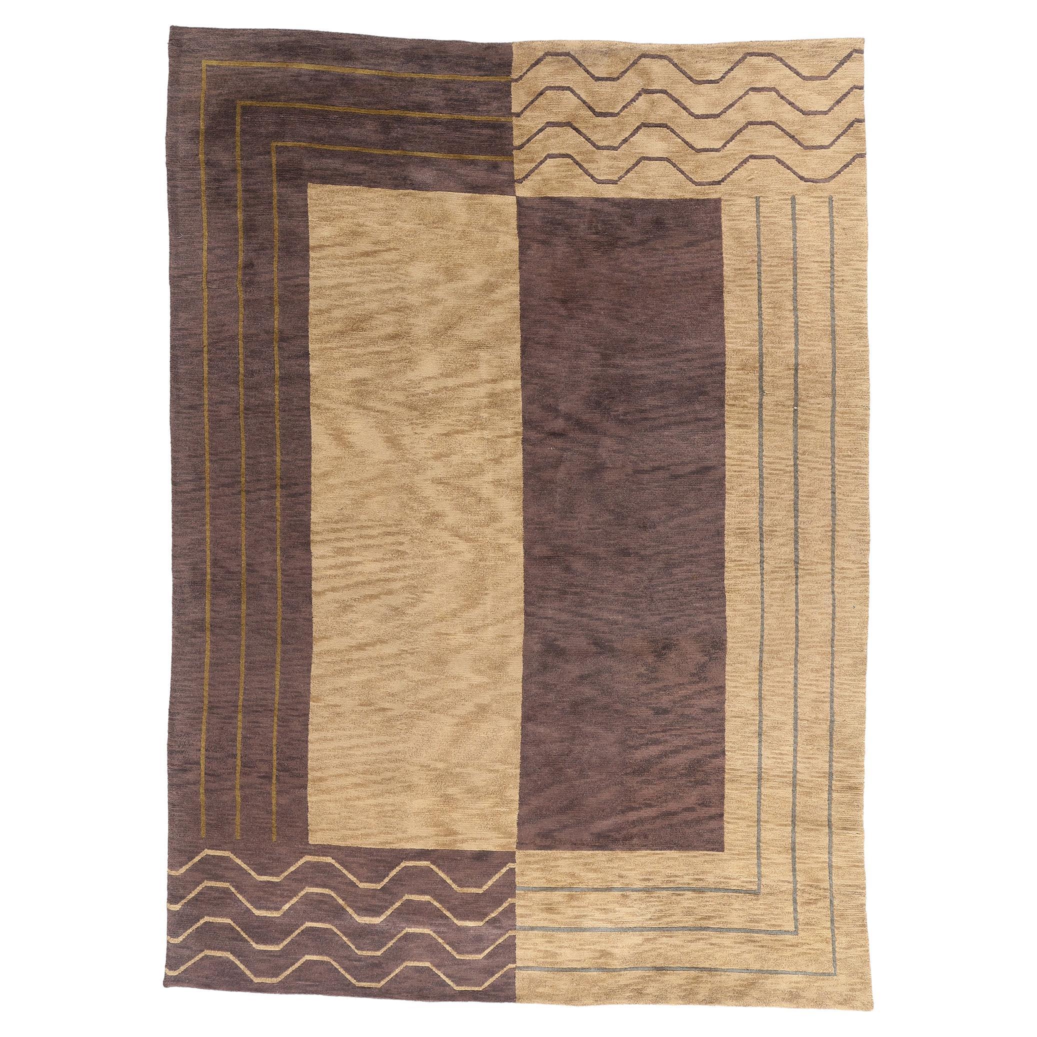 Tappeto tibetano degli anni '70 in stile Midcentury Modern