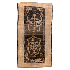 Vintage Tibetan Rug with Openwork Cartouches