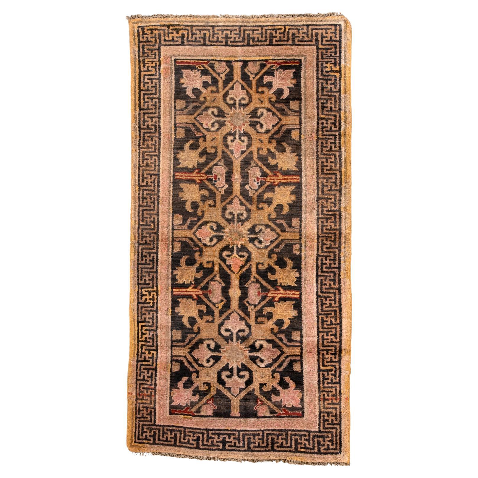 Tappeto tibetano vintage con design persiano Herati in vendita