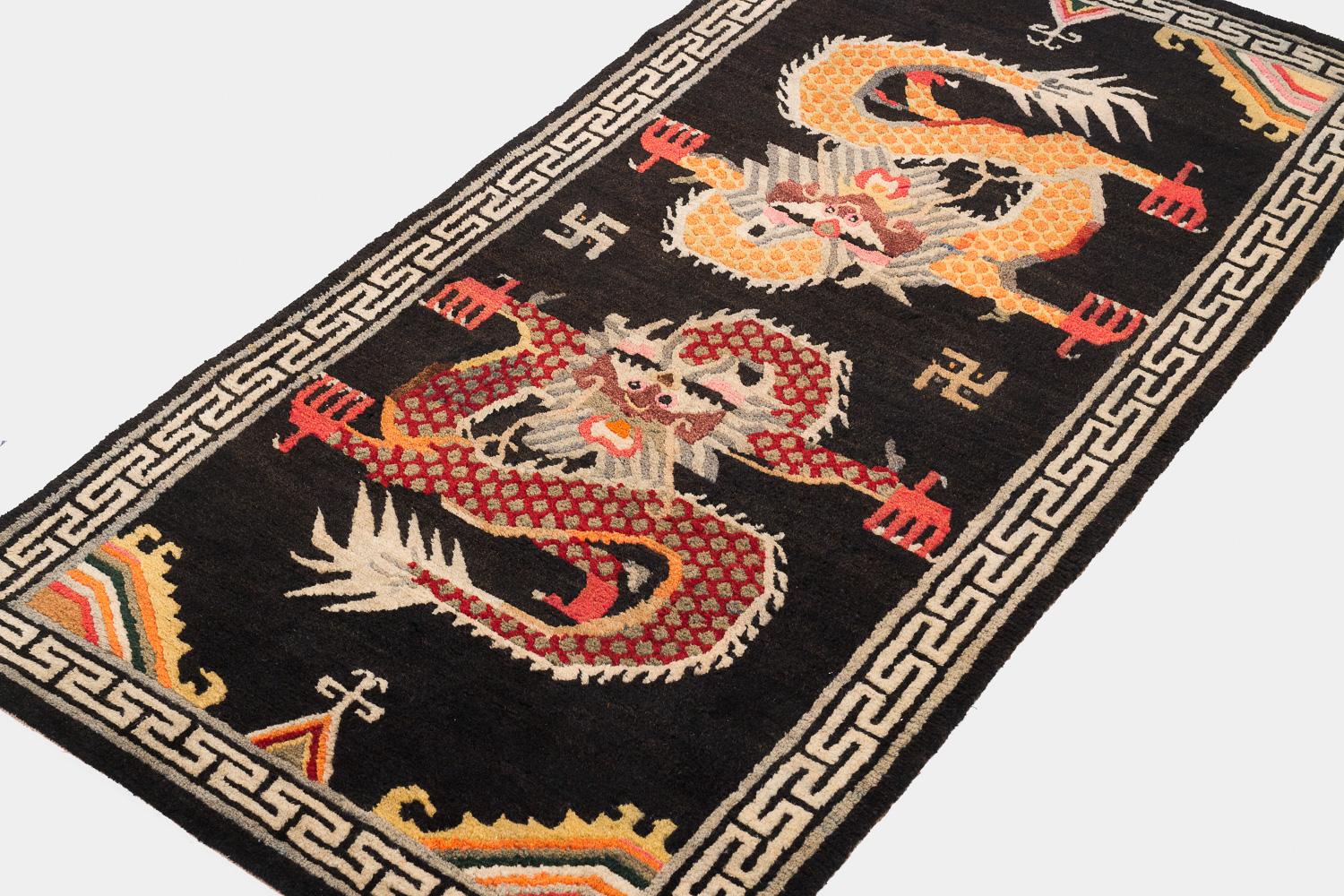 vintage dragon rug
