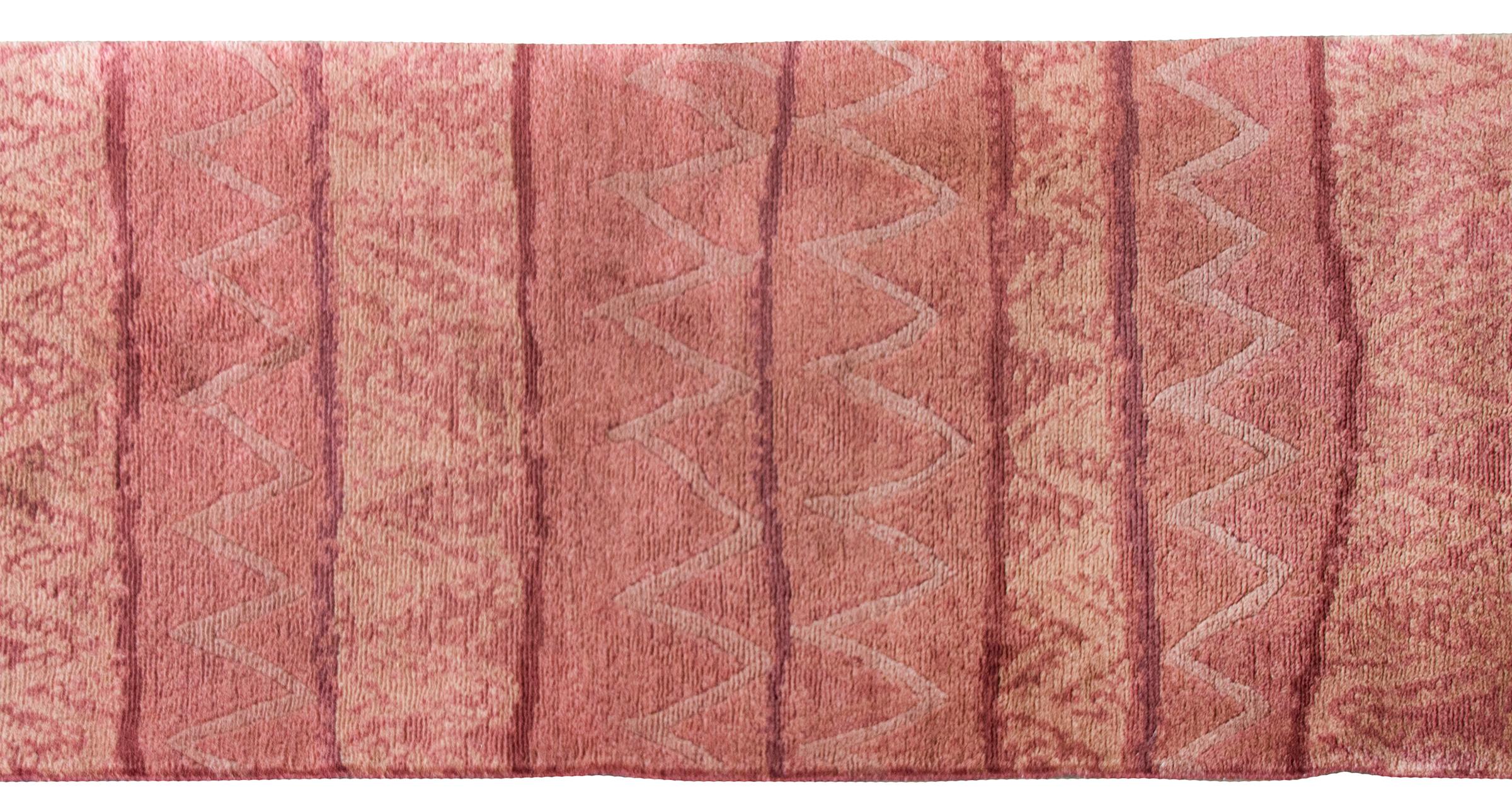 Modern Vintage Tibetan Runner For Sale