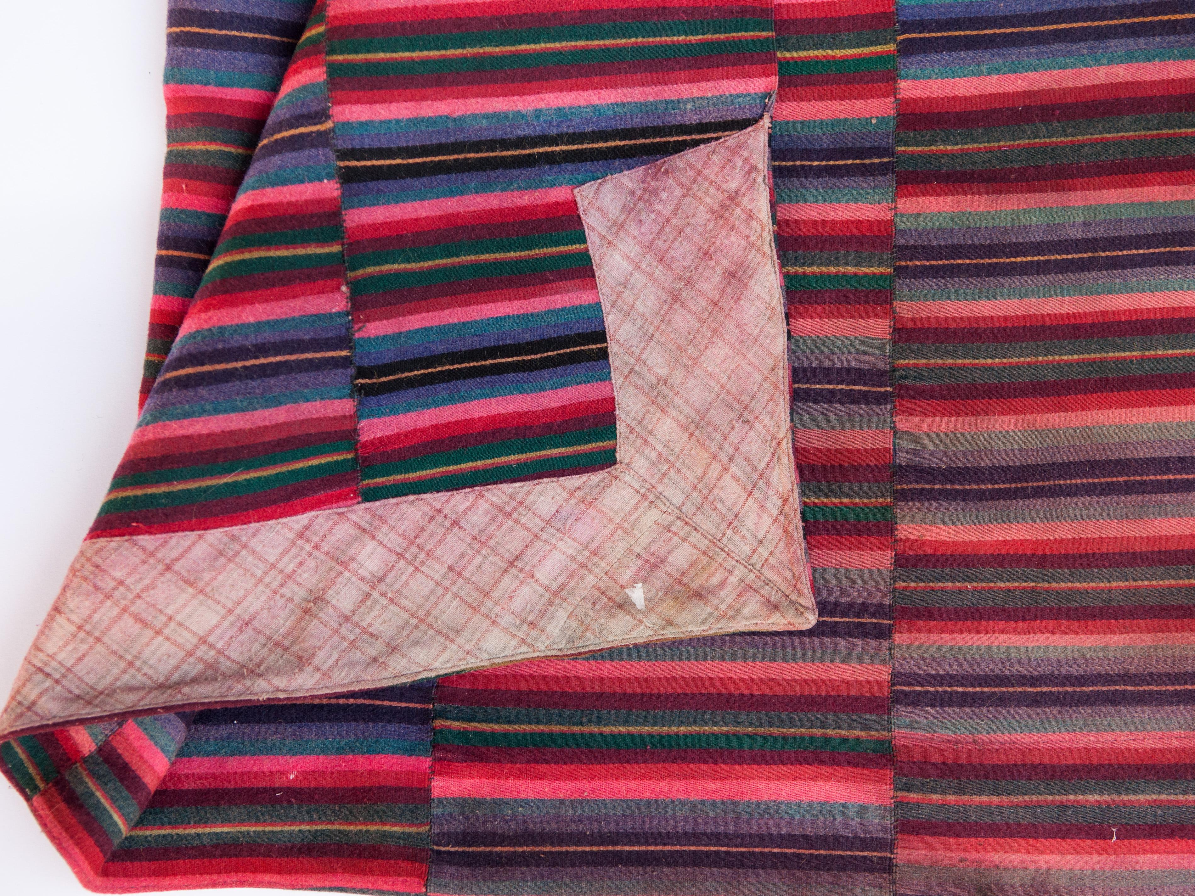 Vintage Tibetan Style Blanket from Bhutan, Wool, Mid-20th Century 8