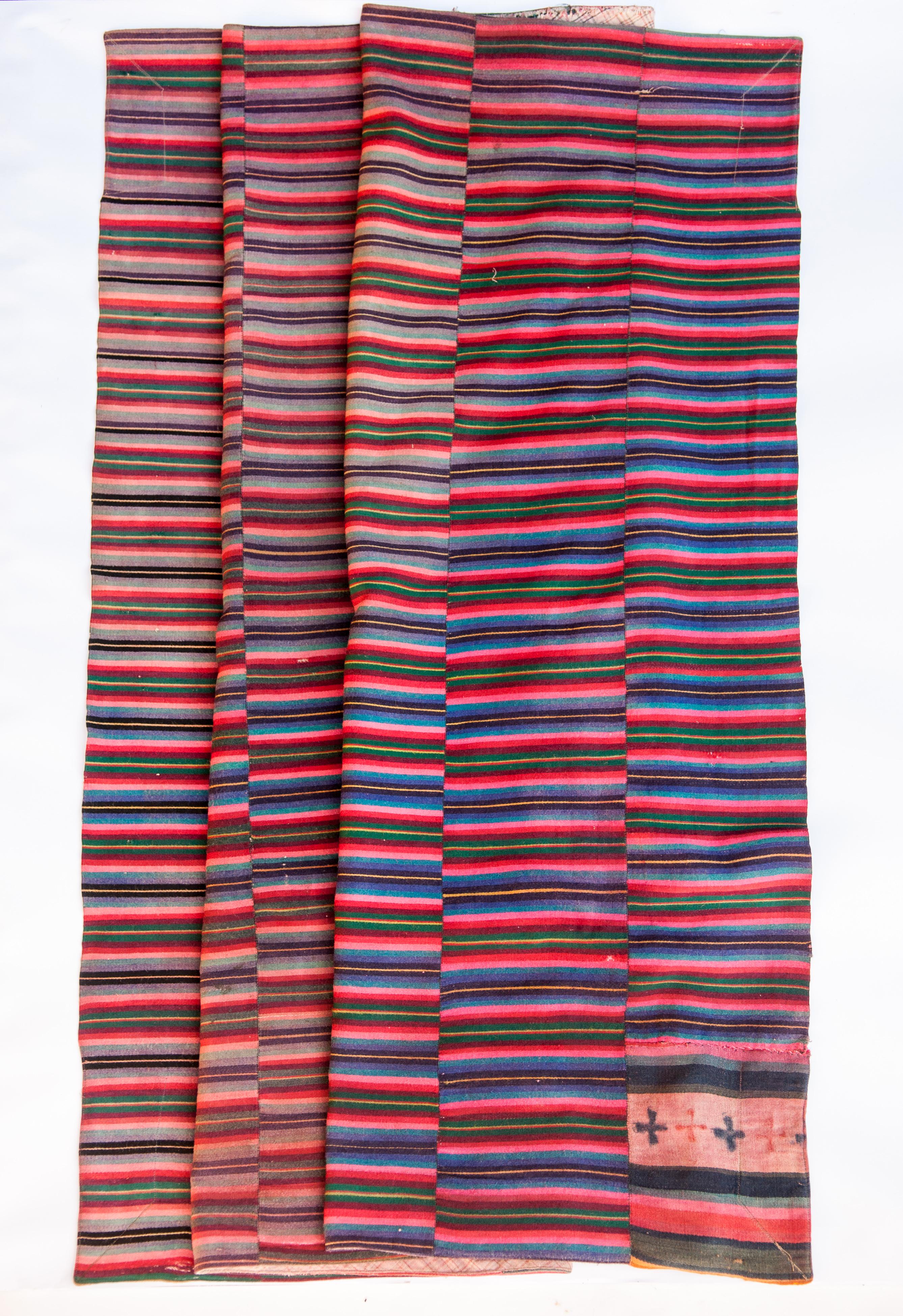 Vintage Tibetan Style Blanket from Bhutan, Wool, Mid-20th Century 10