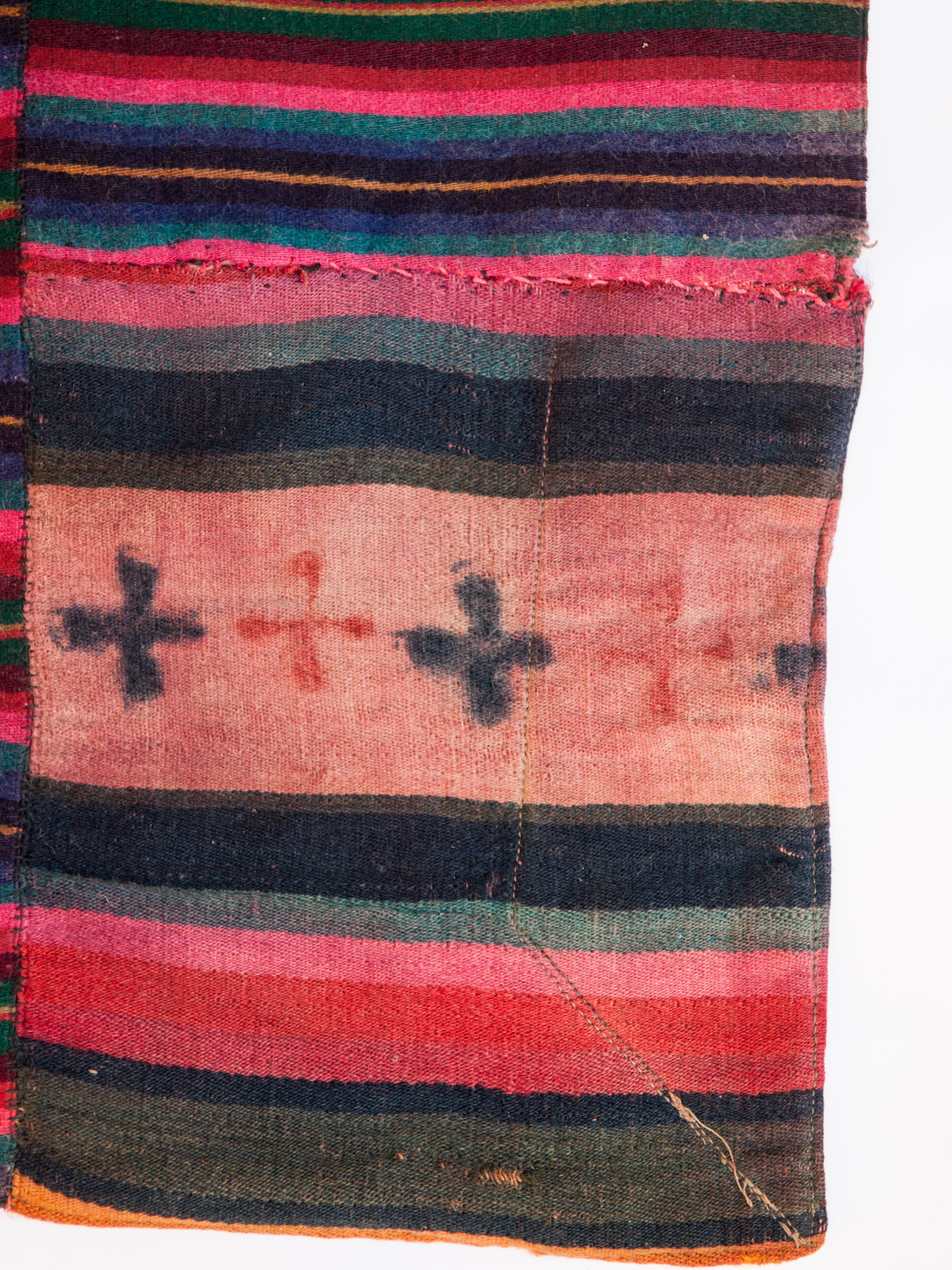 Dyed Vintage Tibetan Style Blanket from Bhutan, Wool, Mid-20th Century