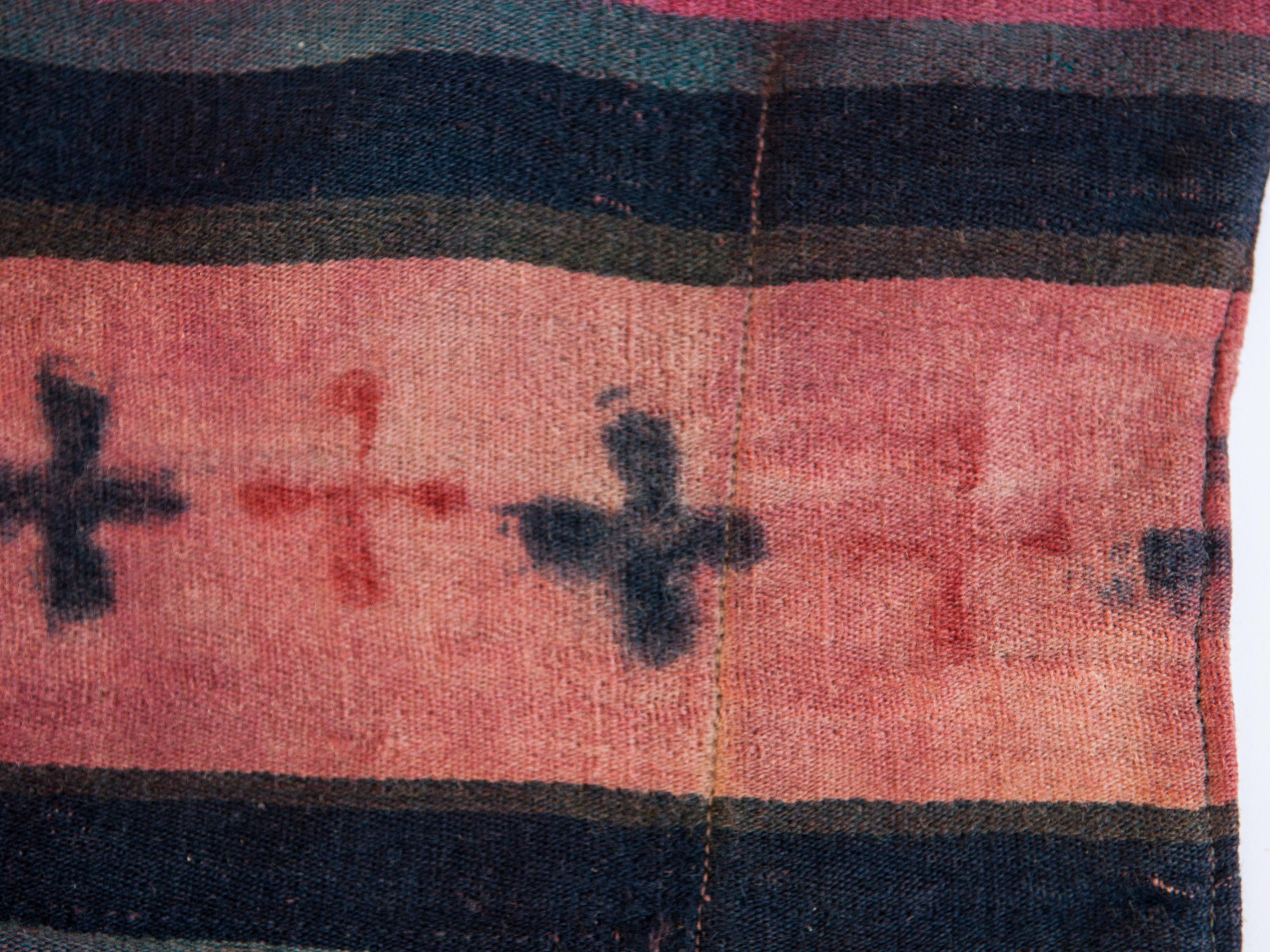 Vintage Tibetan Style Blanket from Bhutan, Wool, Mid-20th Century In Fair Condition In Point Richmond, CA