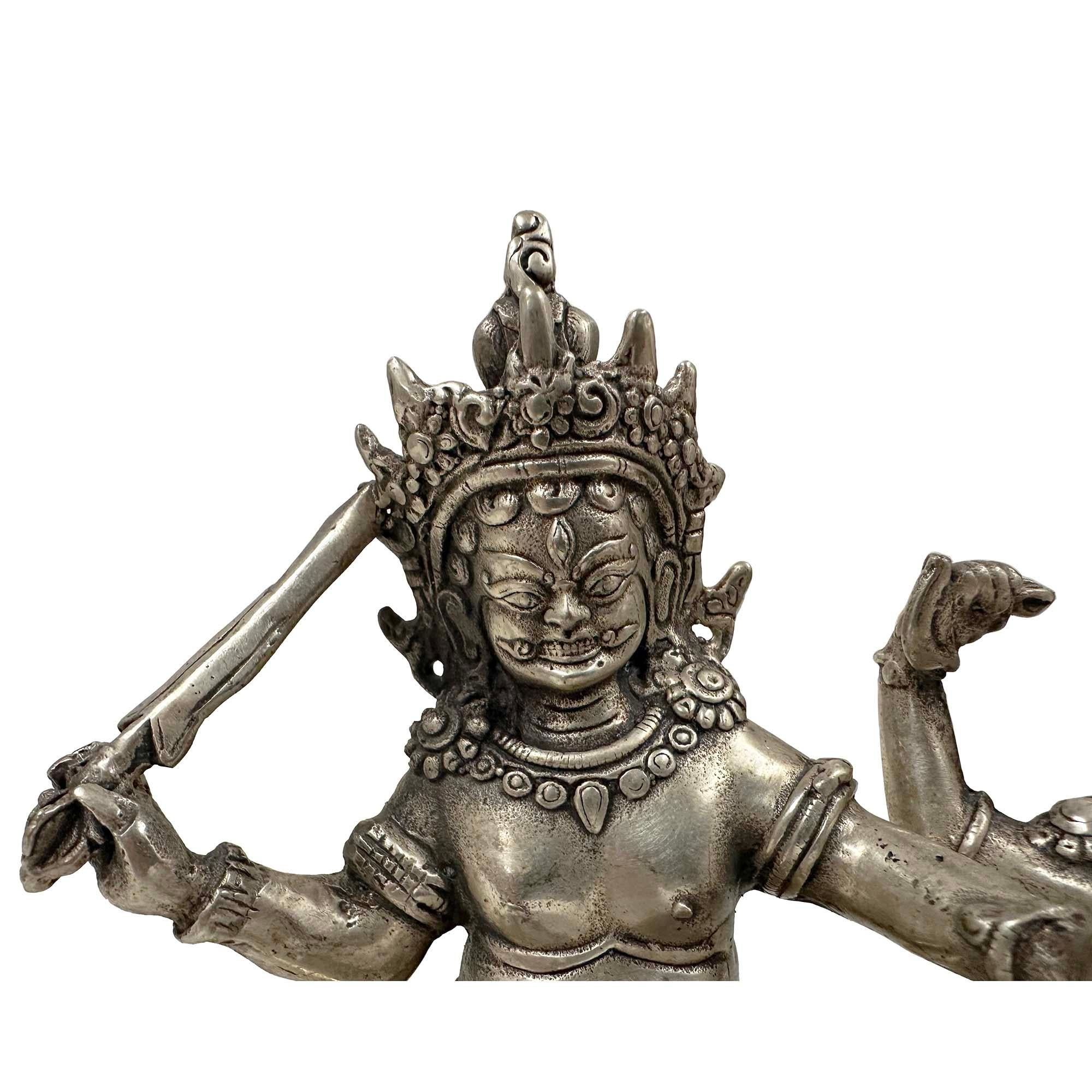 Vintage Tibetan Tantra Buddhism Hevajra Yab-Yum Buddha Statue For Sale 1