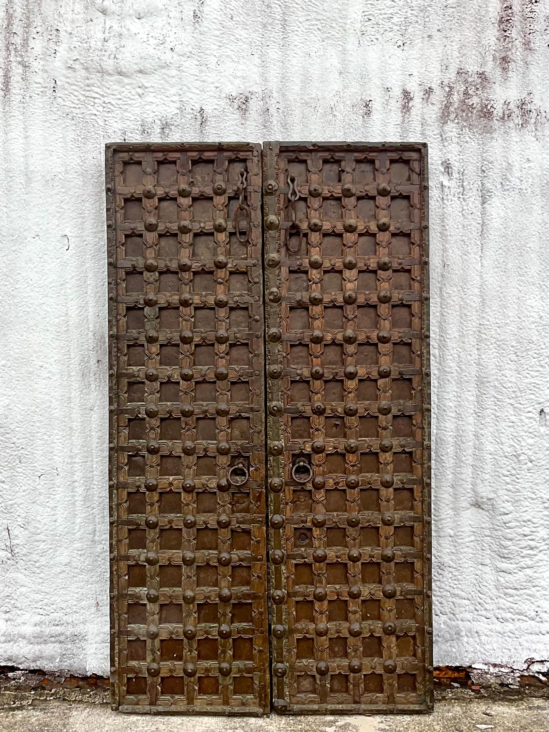 Vintage Tibetan Temple Doors, a Pair 4