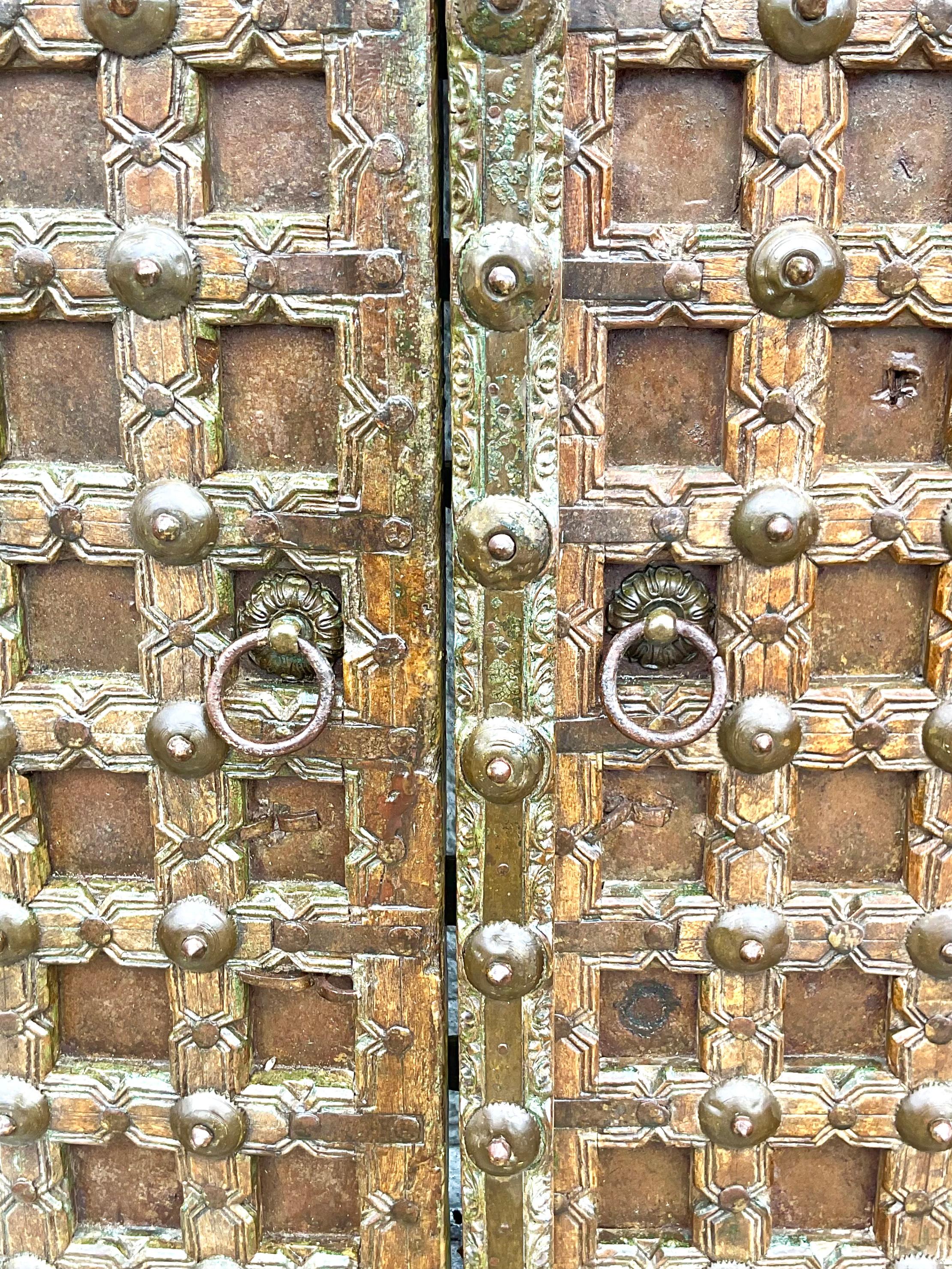 Vintage Tibetan Temple Doors, a Pair In Good Condition In West Palm Beach, FL