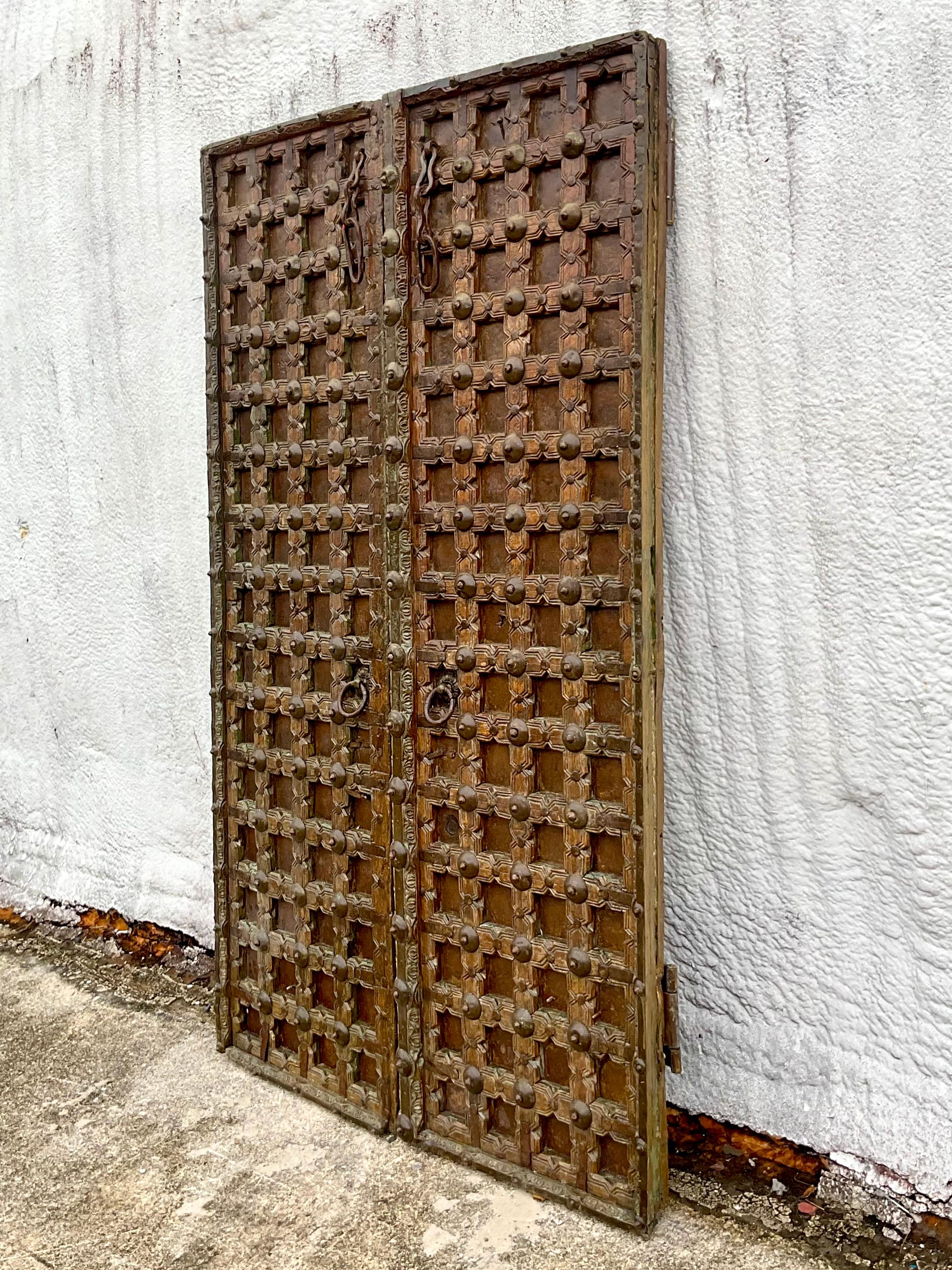 Vintage Tibetan Temple Doors, a Pair 1