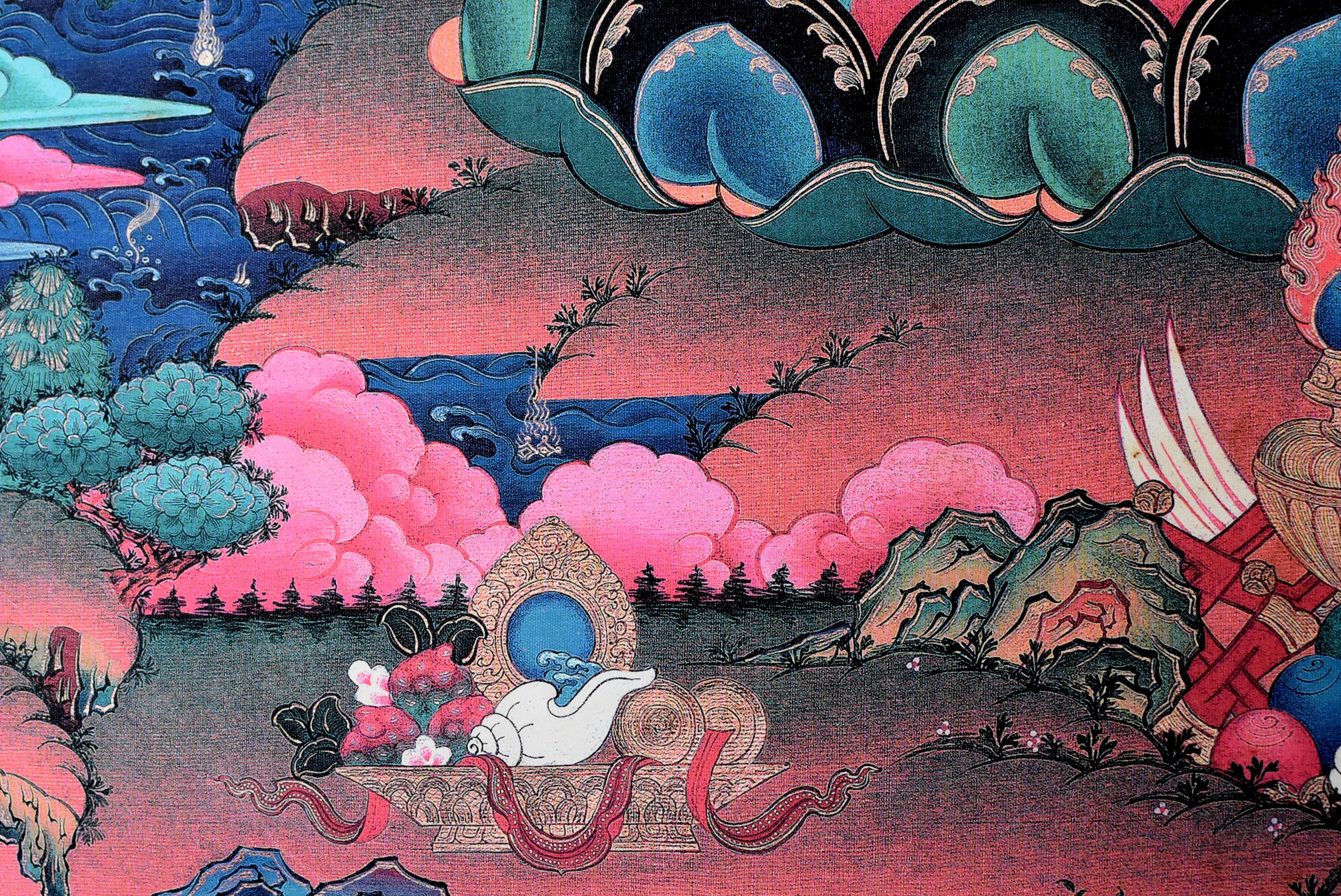 Vintage Tibetan Thangka Painting, Protection God Hayagriva Thanka 3