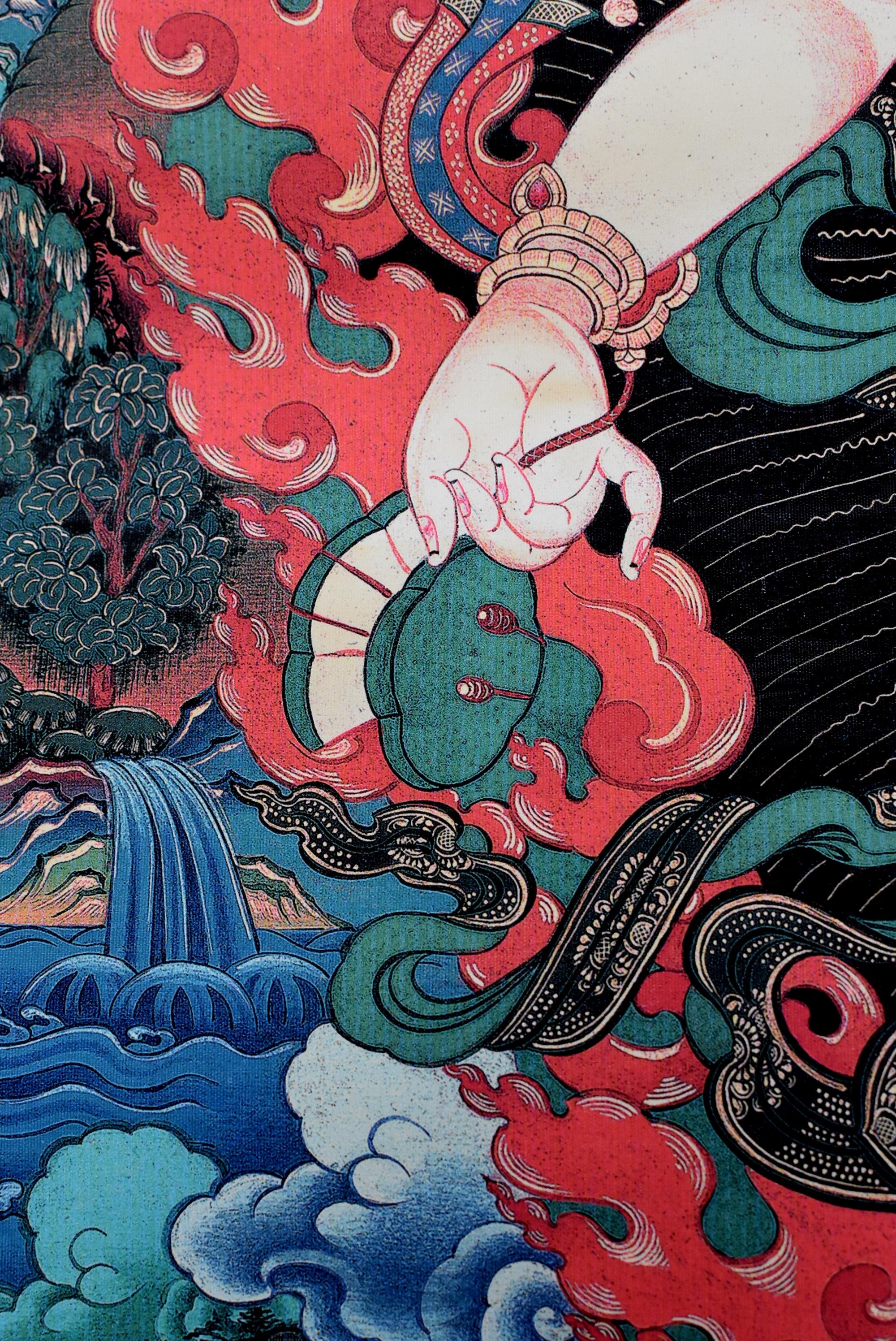 Vintage Tibetan Thangka Painting, Protection God Hayagriva Thanka 11