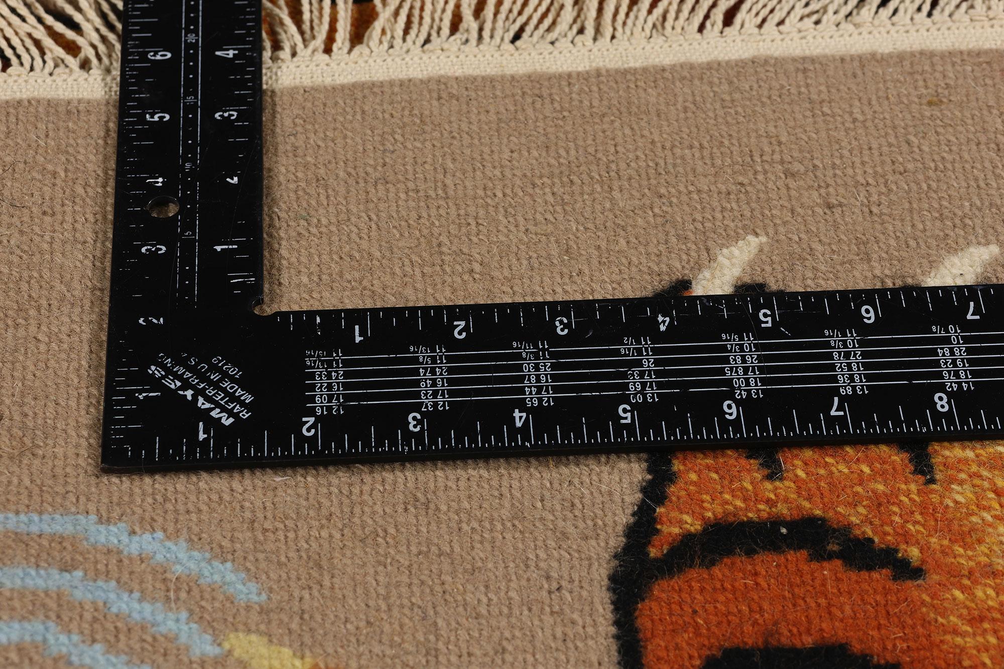 Vintage Tibetan Tiger Rug, Modern Monasteries Meet Ancient Mystique 1