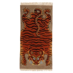 Vintage Tibetan Tiger Rug, Modern Monasteries Meet Ancient Mystique