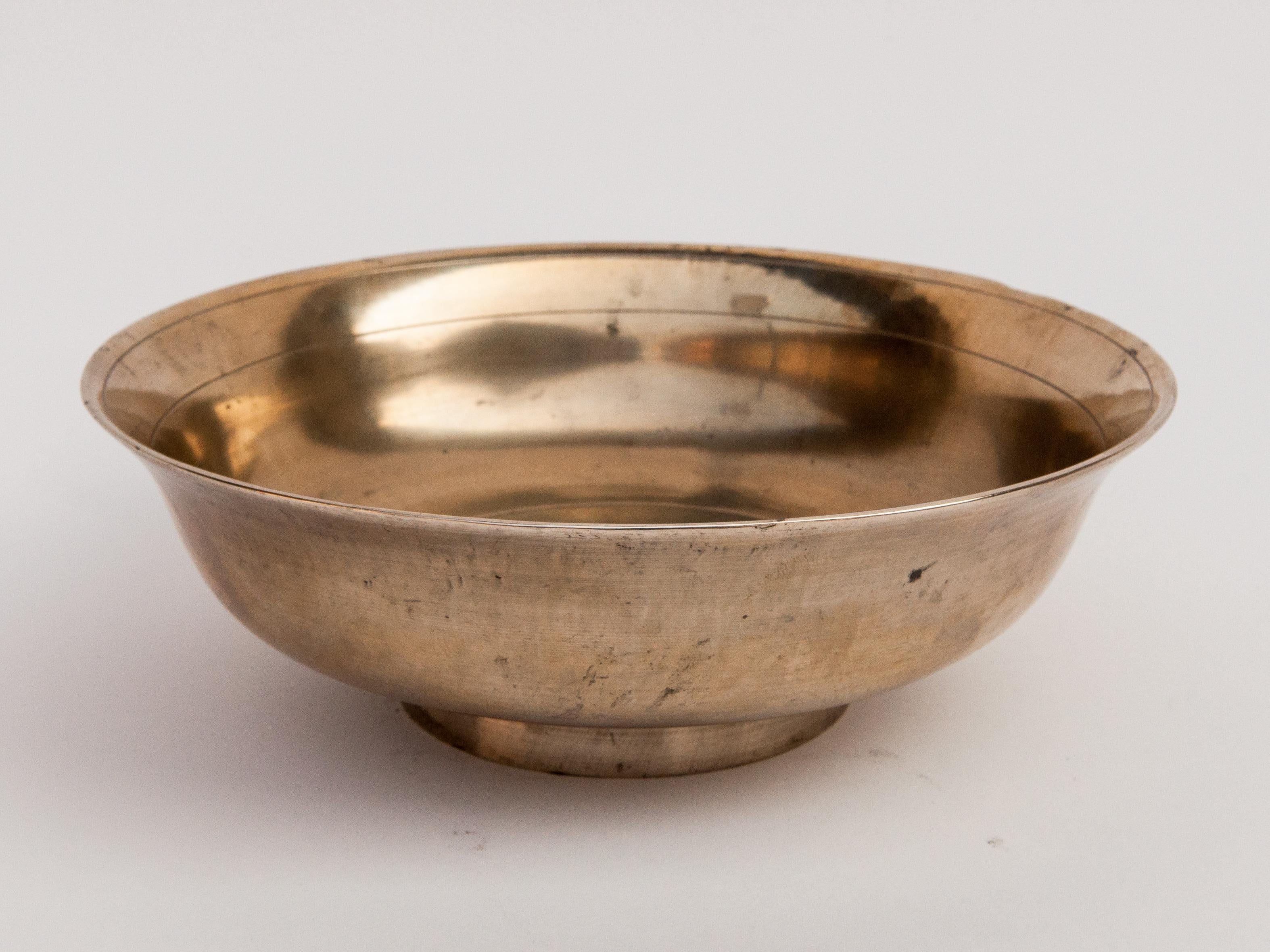 Vintage Tibetan Tsampa Bowl, Bronze, Large, Nepal or Tibet, Mid-20th Century 4