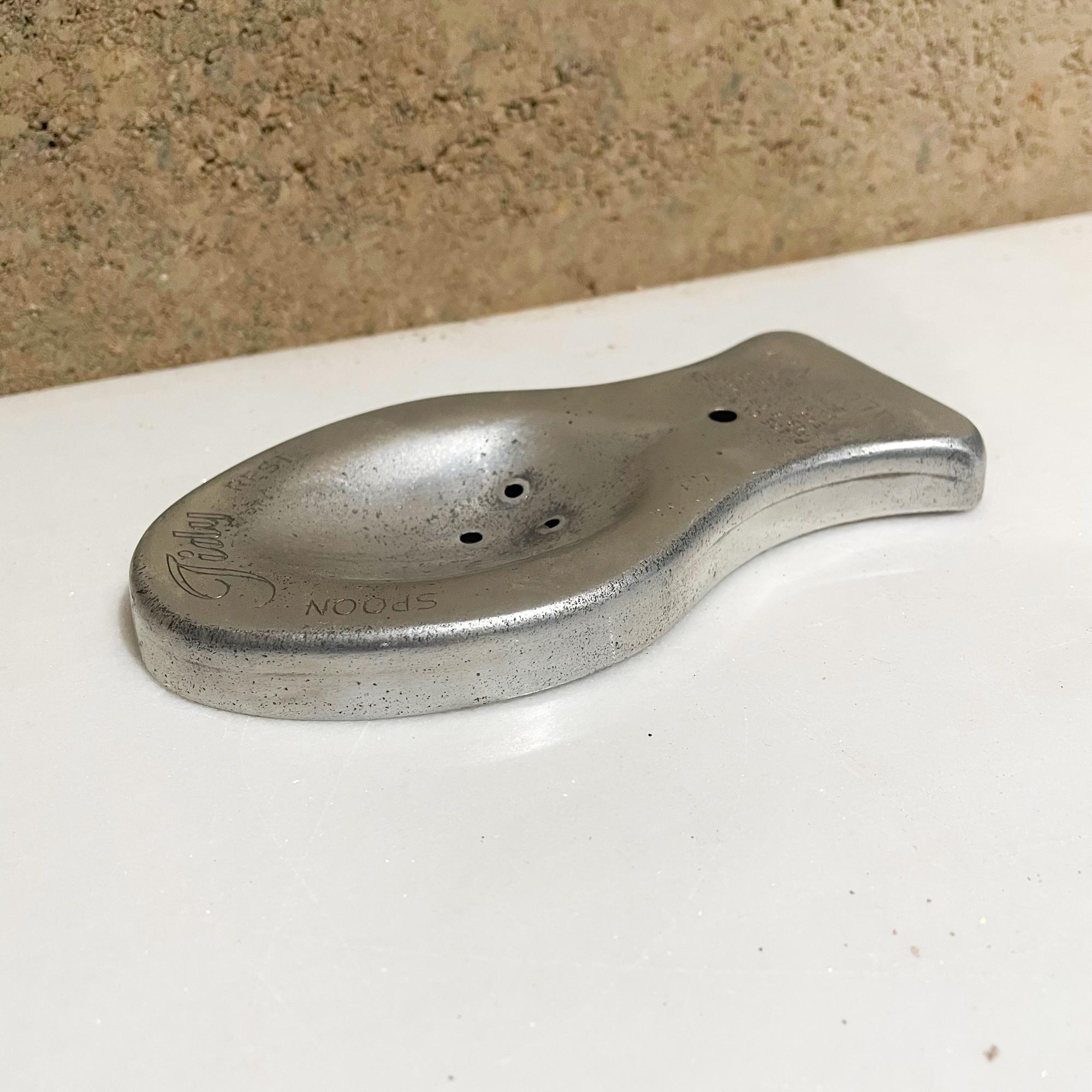 American Vintage Tidy Spoon Rest Unbreakable Aluminum 1950s Modern Kitchen Classic