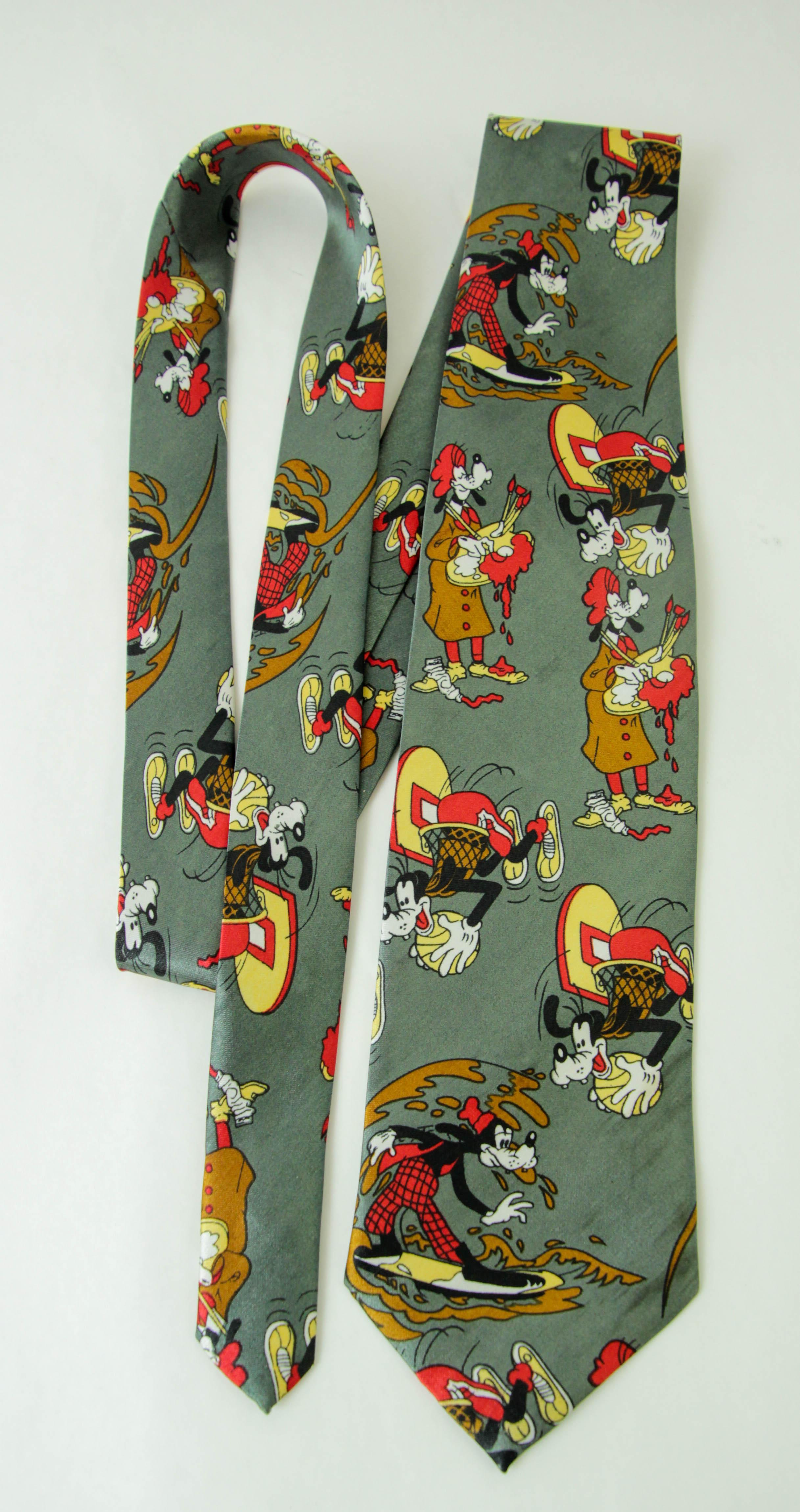 Vintage Krawatte Walt Disney Goofy Grüne Comics im Angebot 5
