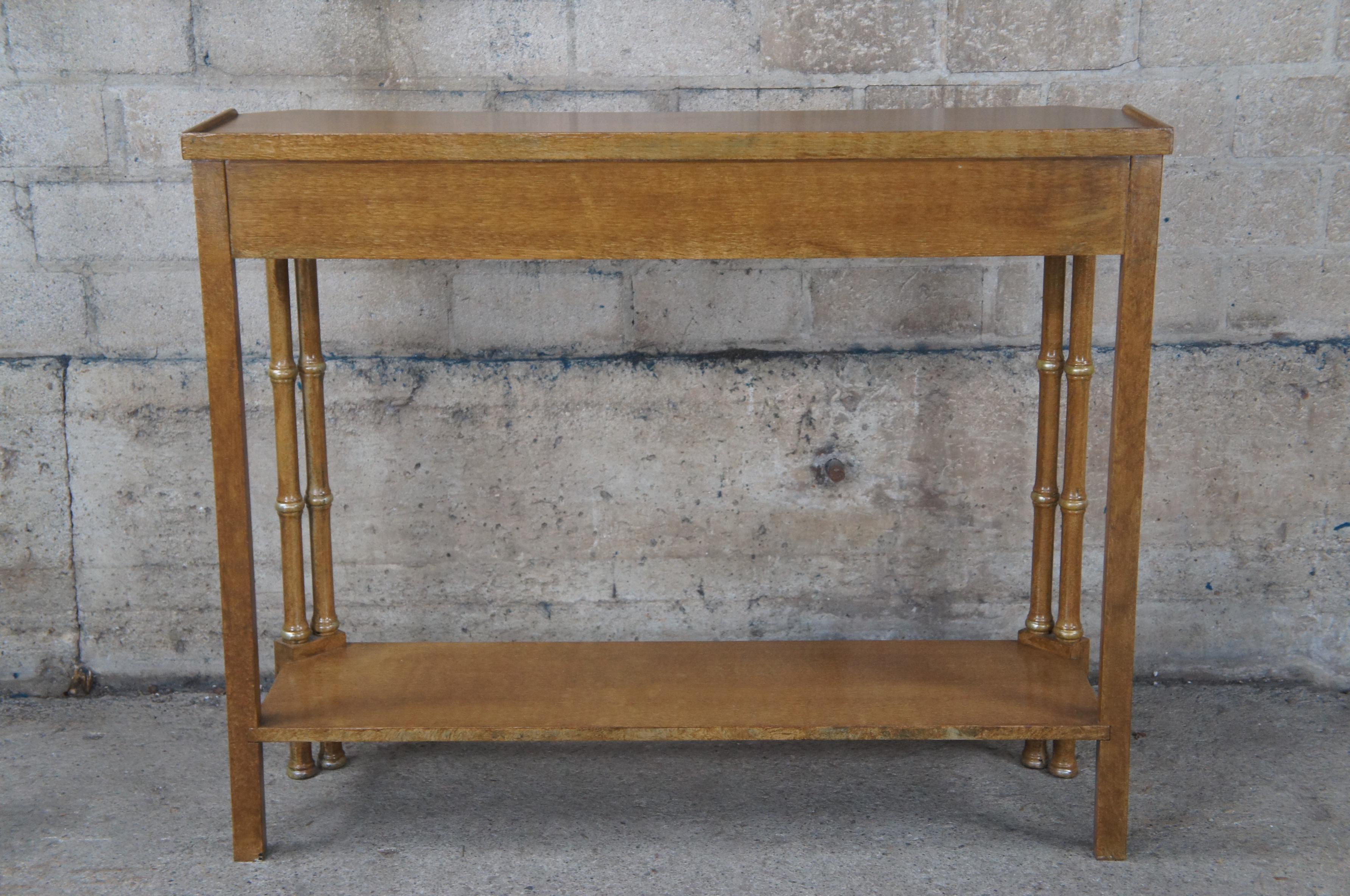 Vintage Tiered Campaign Faux Bamboo Entry Console Sofa Table Sideboard 36