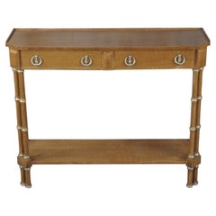 Vintage Tiered Campaign Faux Bamboo Entry Console Sofa Table Sideboard 36"