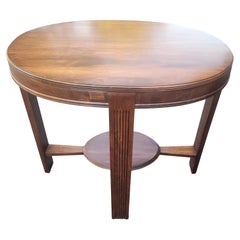 Used Tiered Stretcher Oval Walnut Occasional Card, Tea, Desert or Bar Table