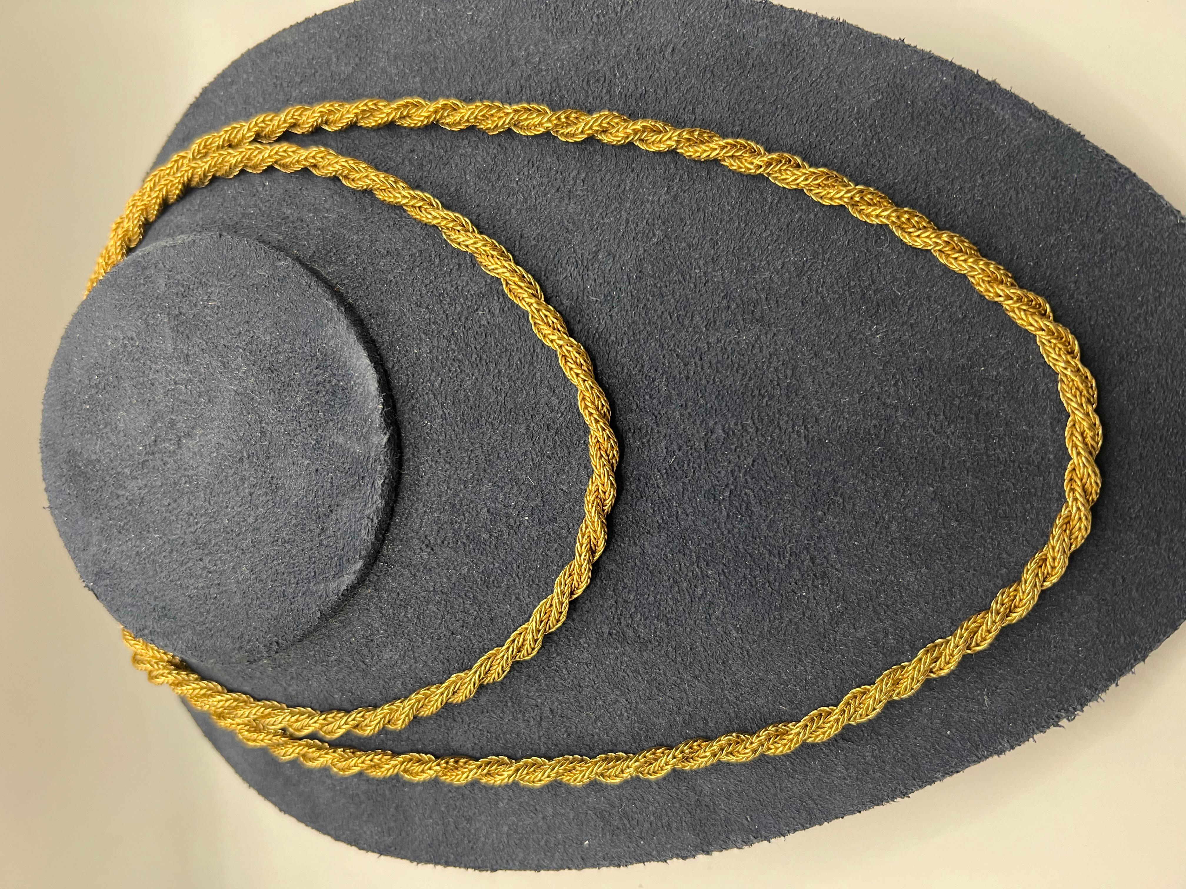 Vintage Tiffany 18 Karat Gold gedrehte Seil-Halskette, Vintage für Damen oder Herren im Angebot