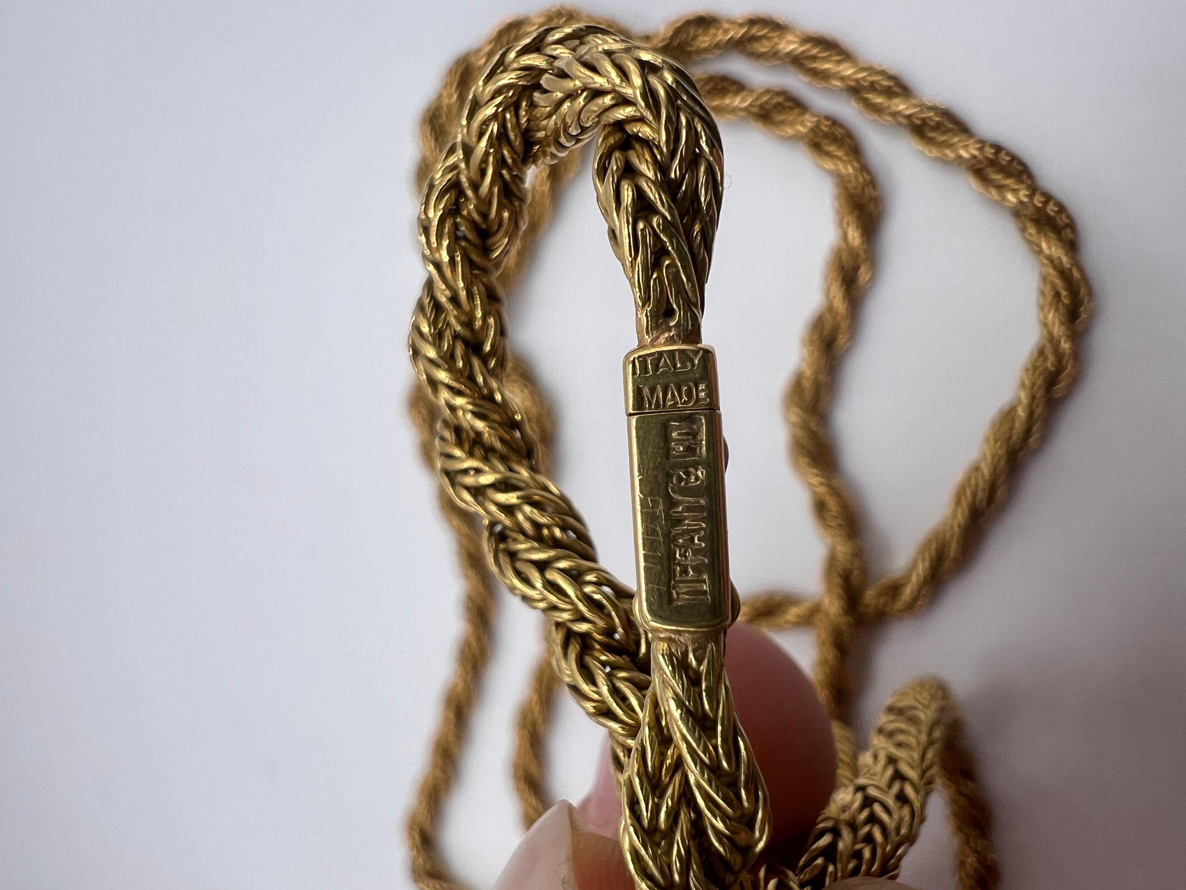 Vintage Tiffany 18 Karat Gold gedrehte Seil-Halskette, Vintage im Angebot 4