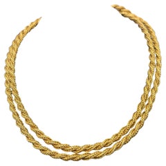 Vintage Tiffany 18 Karat Gold gedrehte Seil-Halskette, Vintage