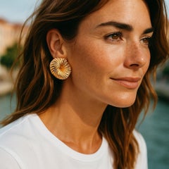 Vintage Tiffany and Co 14K Yellow Gold Ribbon Clip-On Earrings 1 Inch