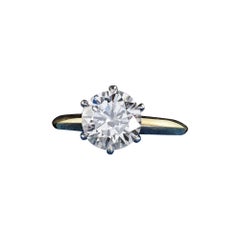 Vintage Tiffany and Co 18K Gold and Platinum Diamond Engagement Ring - GIA