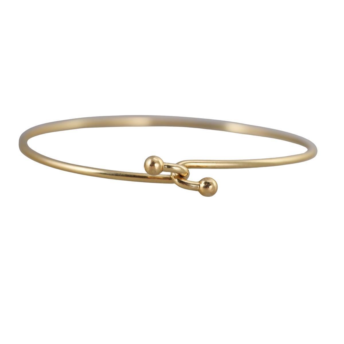 Vintage Tiffany & Co 18K Yellow Golding & Co Hook and Eye Bangle Bracelet en vente 3