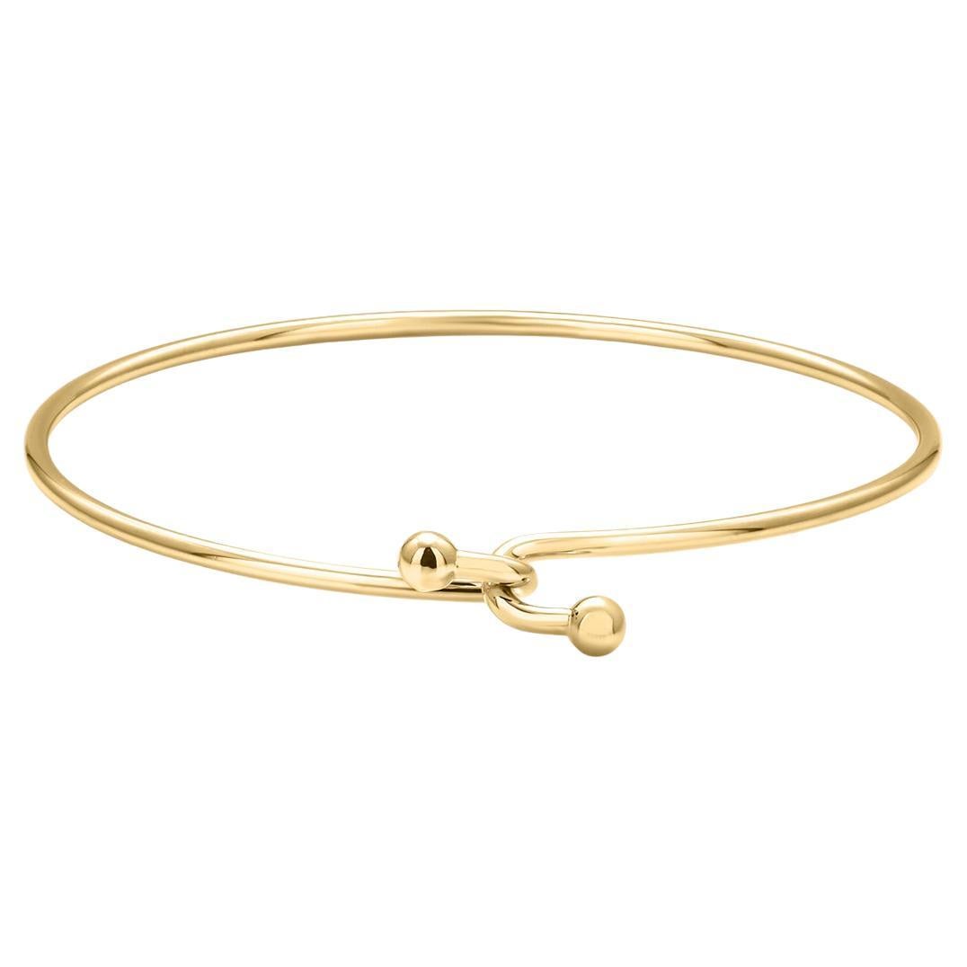 Vintage Tiffany & Co 18K Yellow Golding & Co Hook and Eye Bangle Bracelet