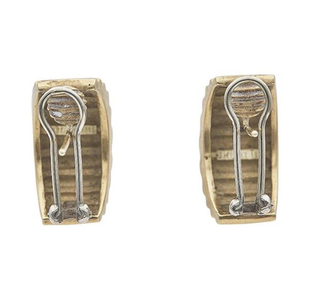 Vintage Tiffany and Co 18K Yellow Gold Hoop Earrings For Sale 1