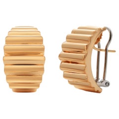 Vintage Tiffany and Co 18K Yellow Gold Hoop Earrings